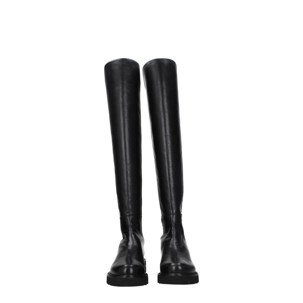 Stuart Weitzman Black Leather Over The Knee