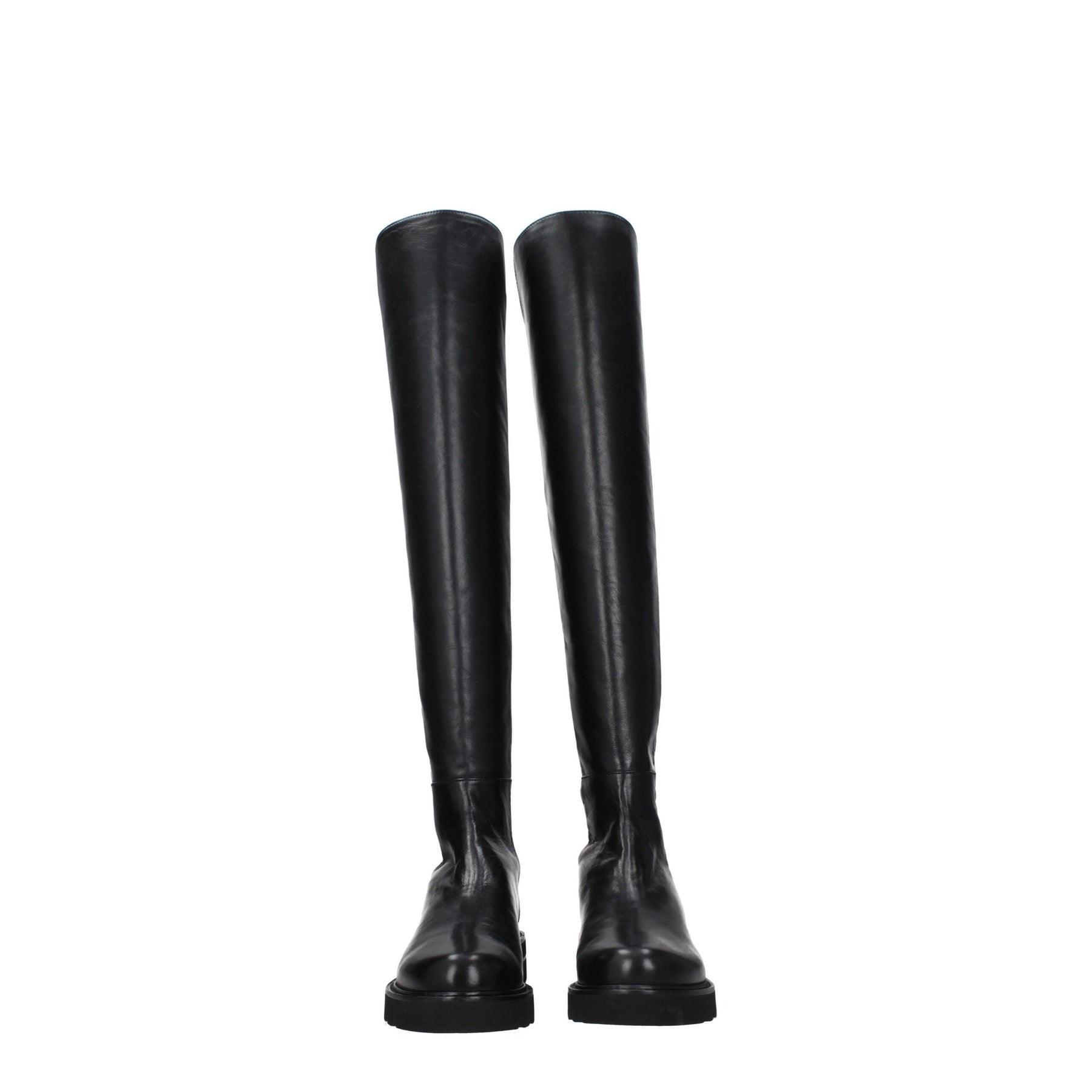 Stuart Weitzman Black Leather Over The Knee | Regal Royce