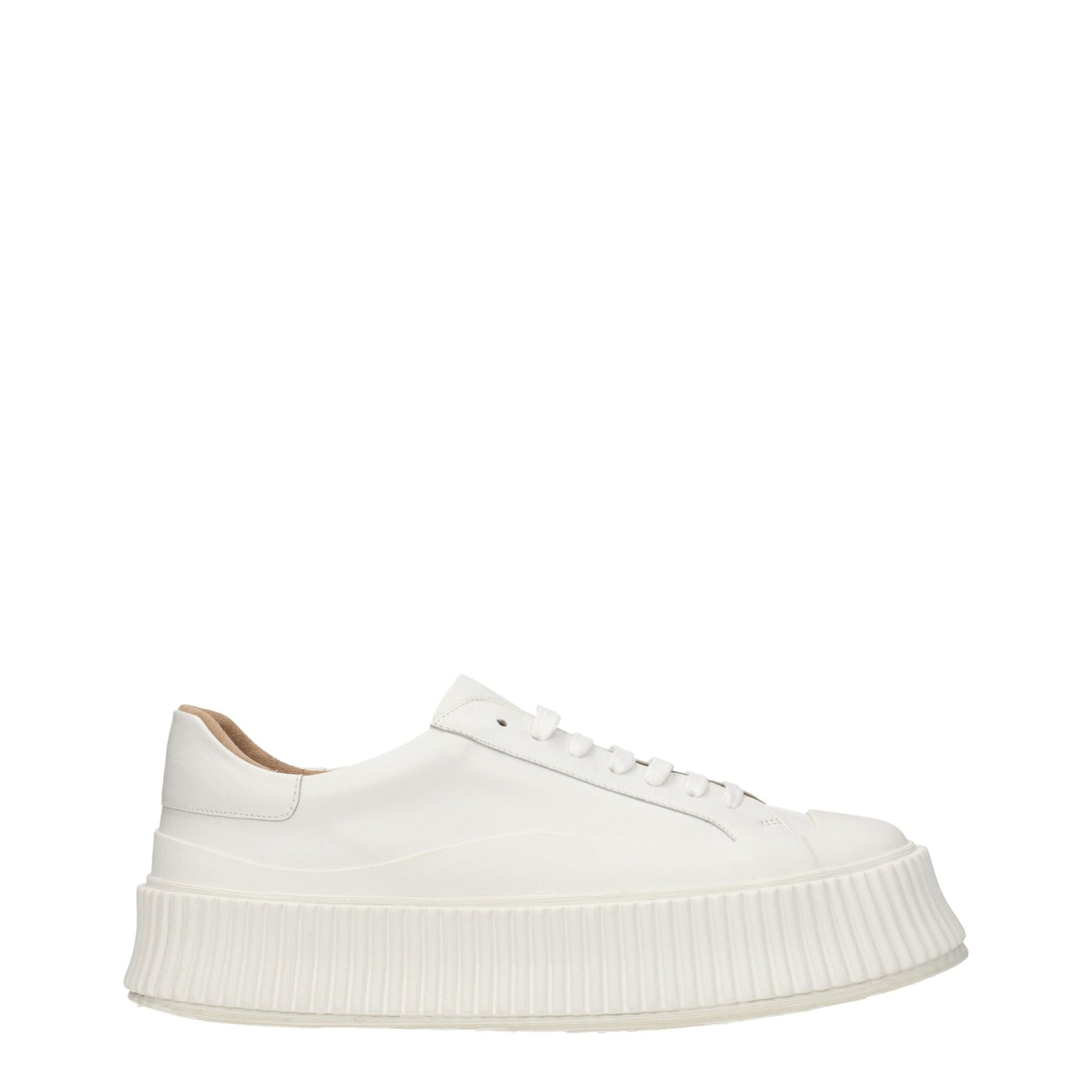 Jil Sander White Leather Platform Sneakers | Regal Royce