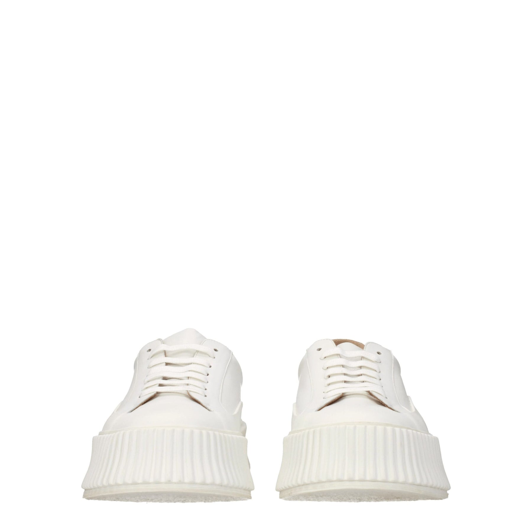 Jil Sander White Leather Platform Sneakers | Regal Royce