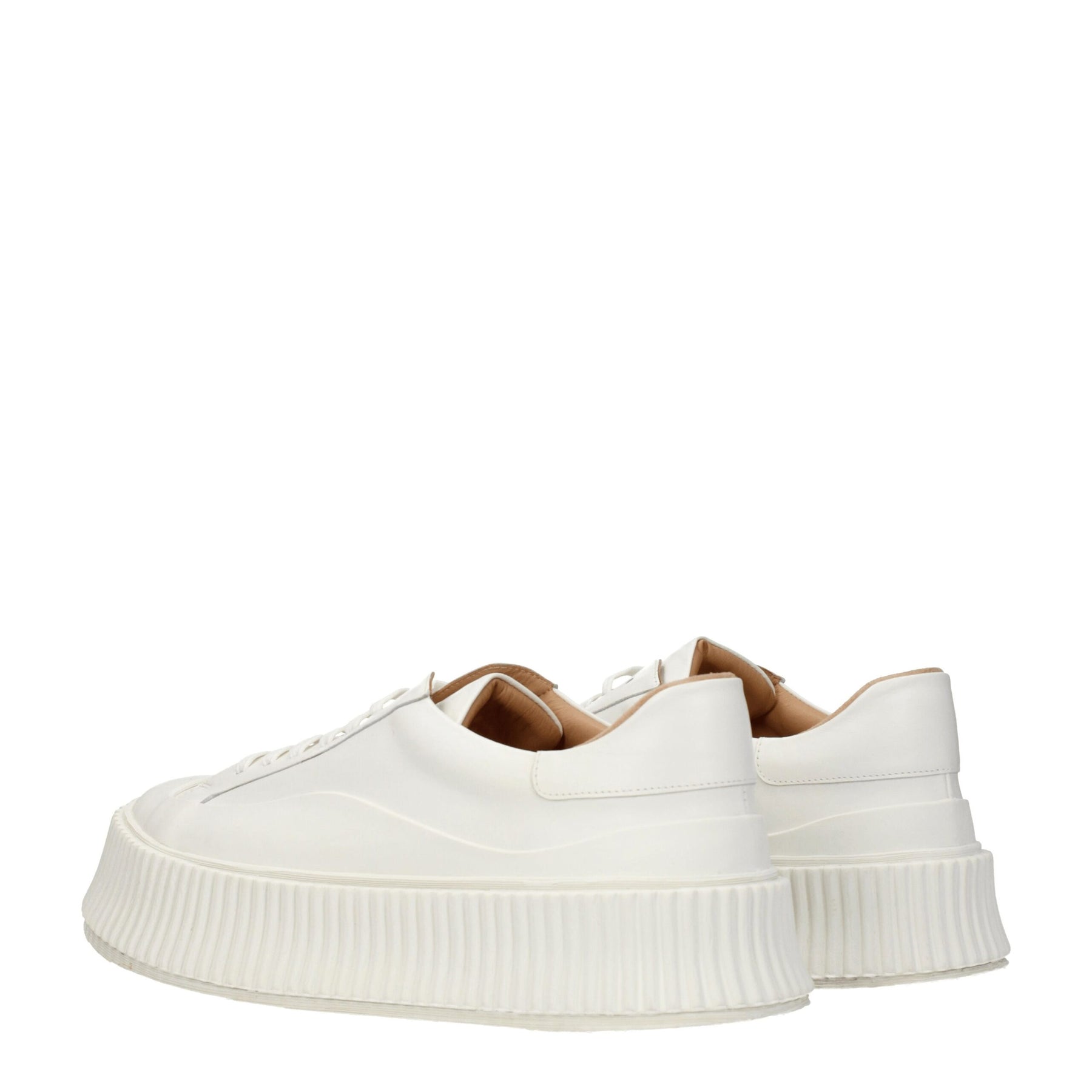 Jil Sander White Leather Platform Sneakers | Regal Royce