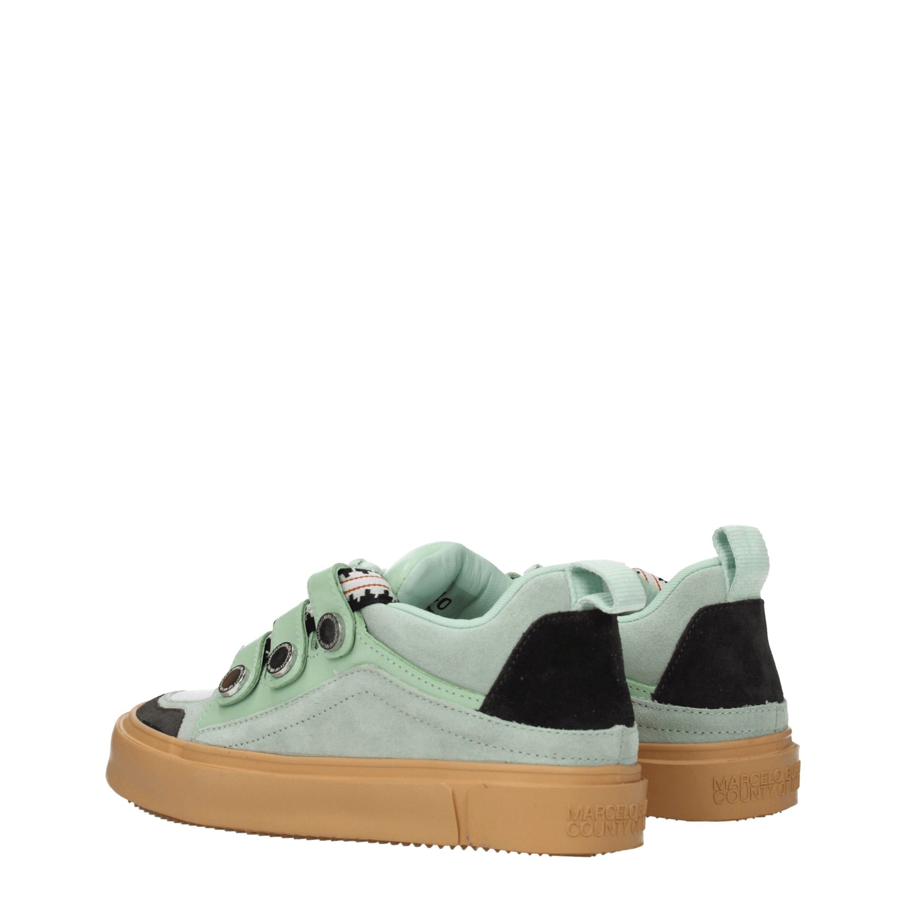 Marcelo Burlon Green Leather Low Top Sneakers | Regal Royce