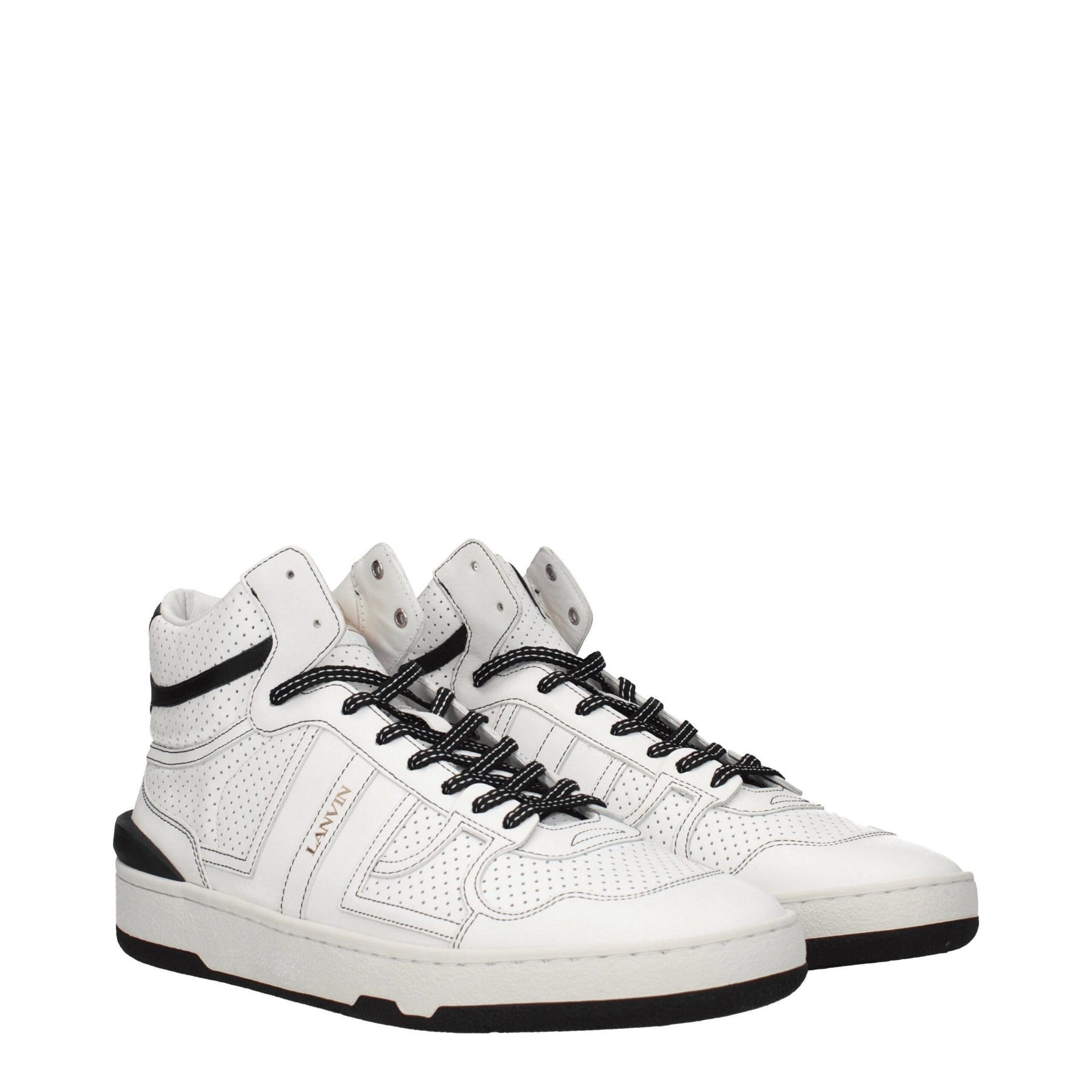 Lanvin White Leather High Top Sneakers | Regal Royce
