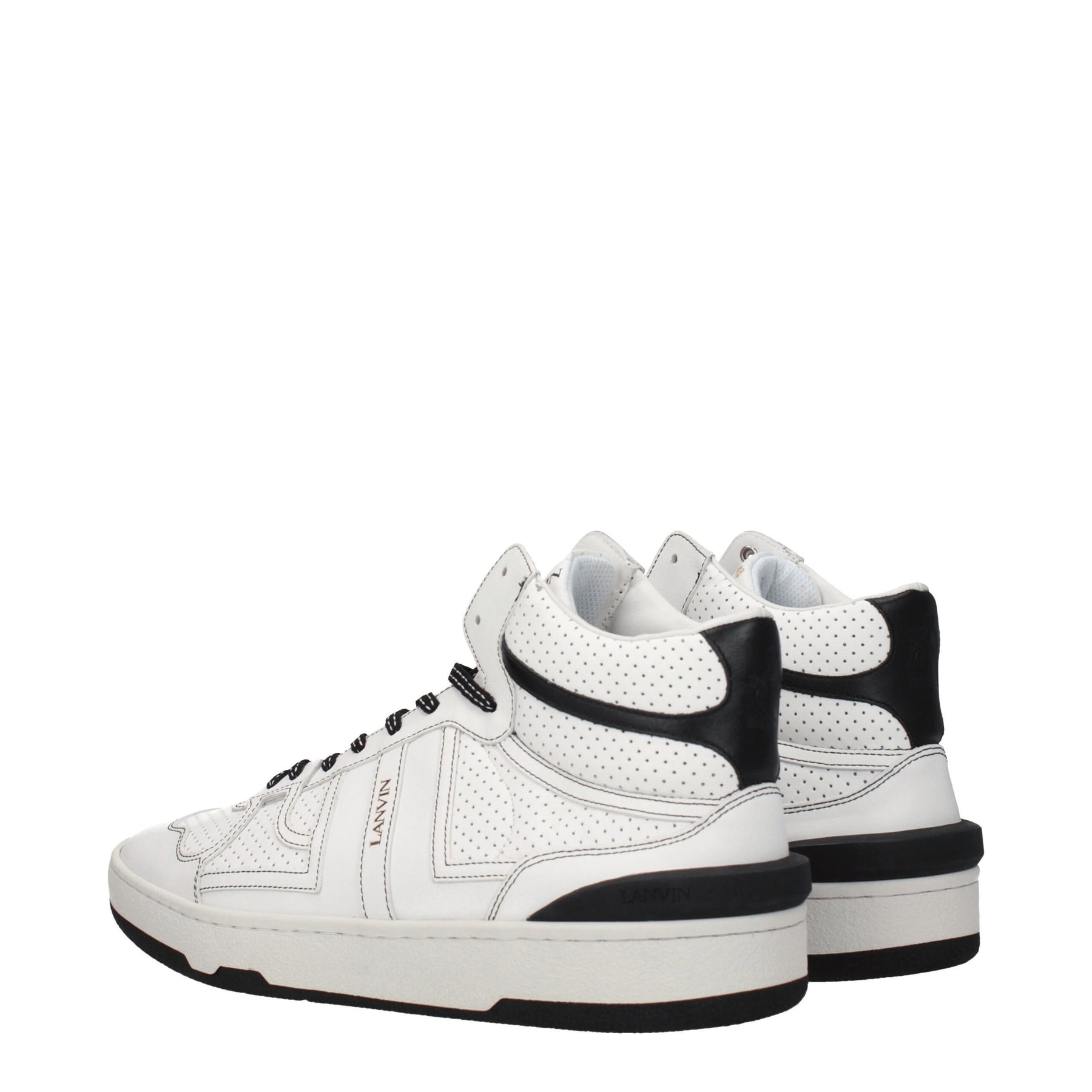 Lanvin White Leather High Top Sneakers | Regal Royce