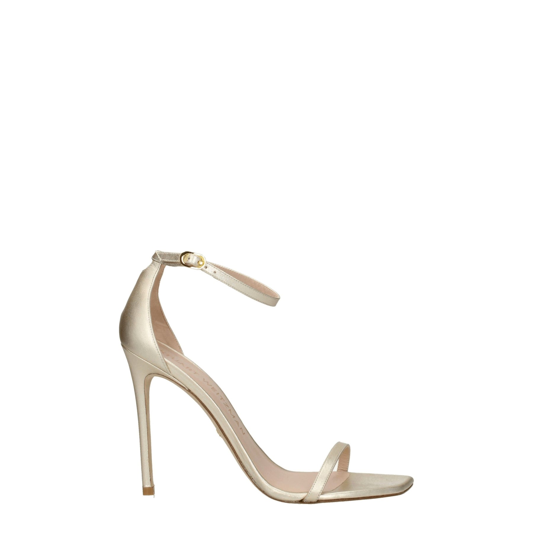 Stuart Weitzman Gold Leather Stiletto Heel Sandals | Regal Royce