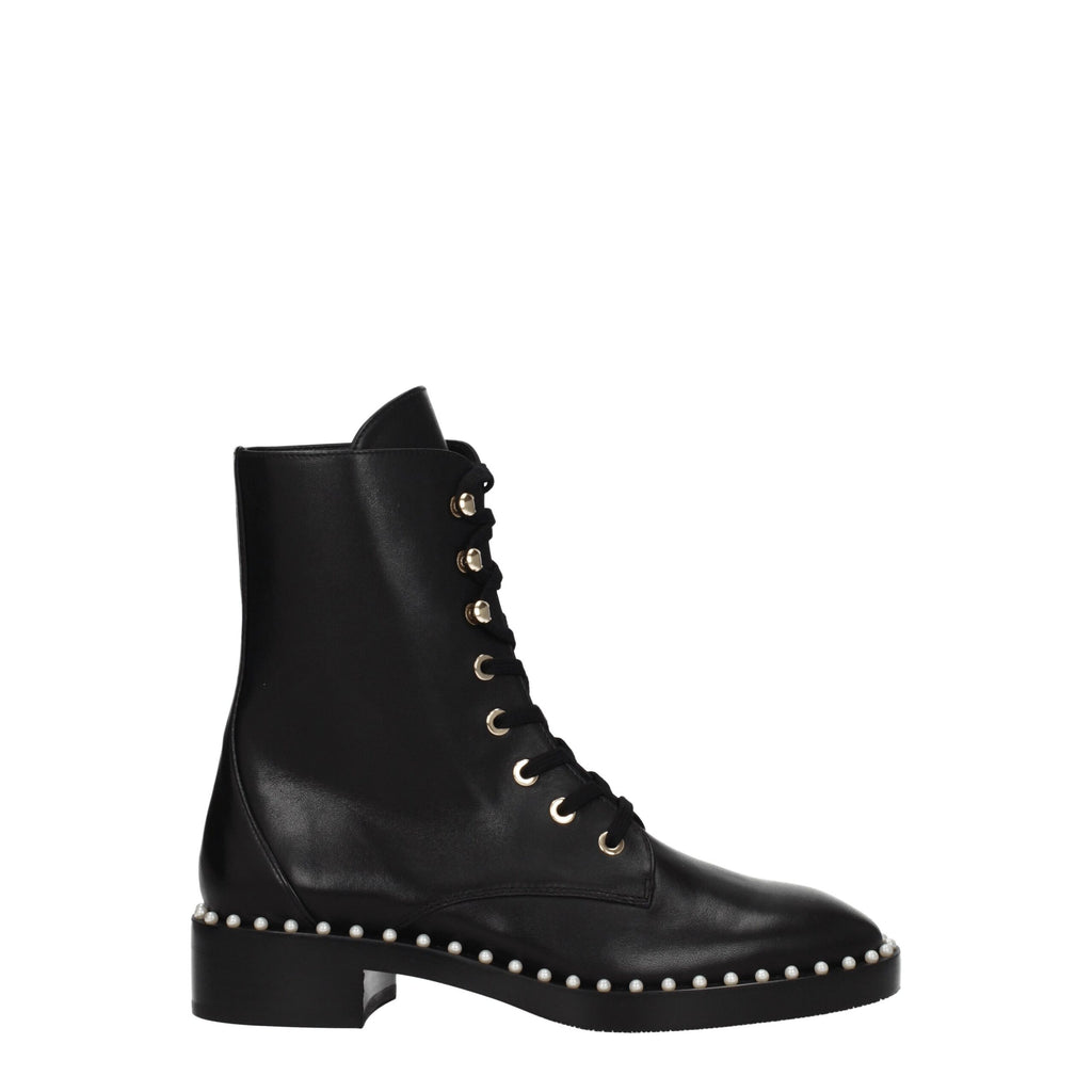 Stuart Weitzman Black Leather Ankle Boots