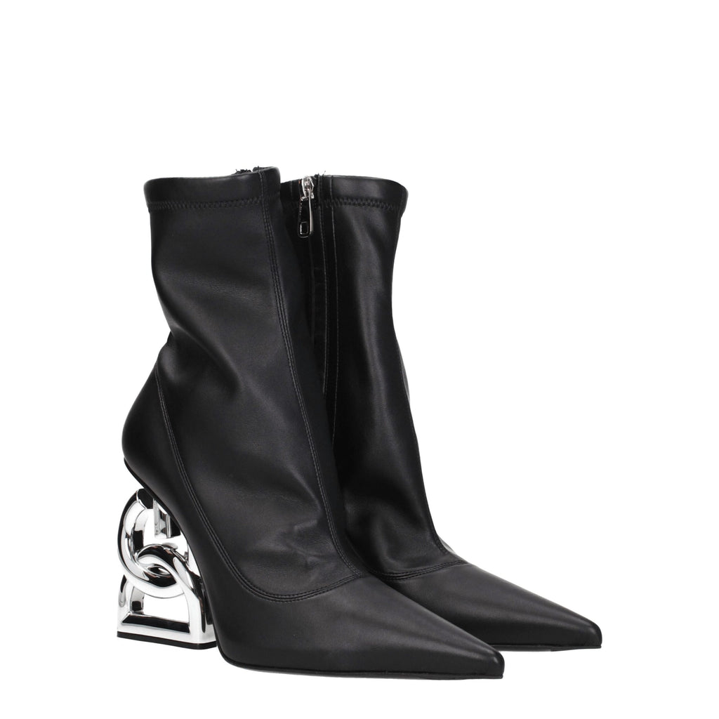 Dolce & Gabbana Black Leather Ankle Boots