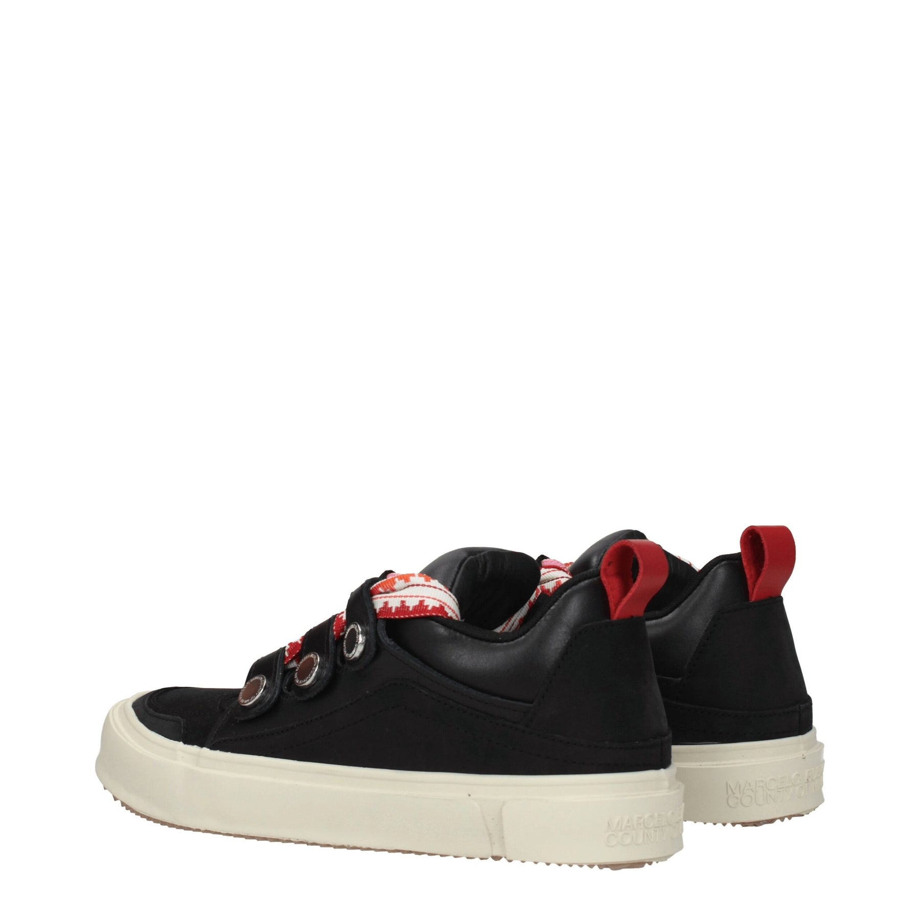 Marcelo Burlon Black Leather Low Top Sneakers | Regal Royce