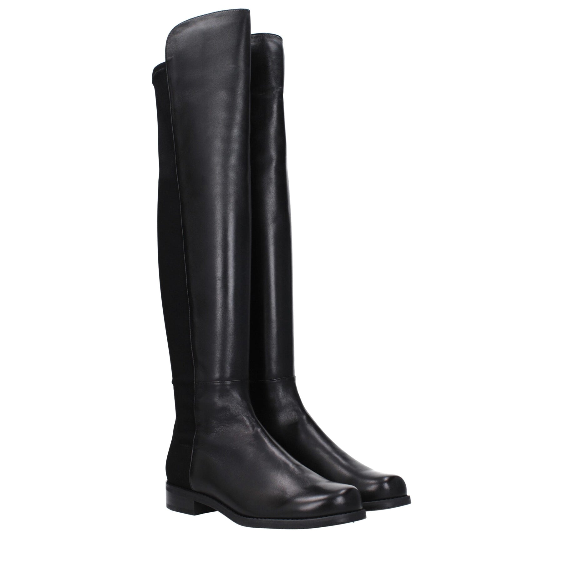 Stuart Weitzman Black Leather Over The Knee | Regal Royce