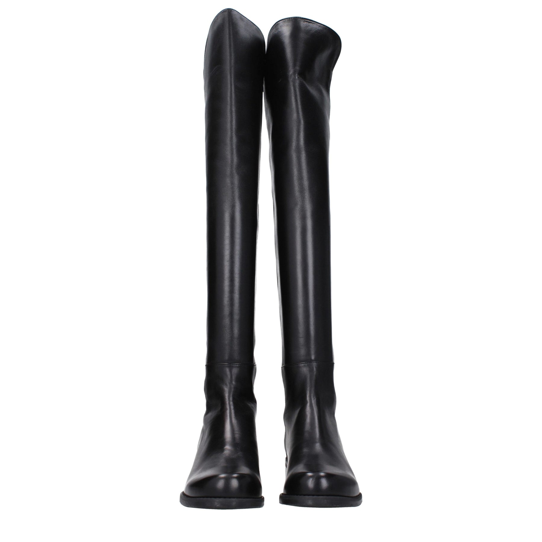 Stuart Weitzman Black Leather Over The Knee | Regal Royce