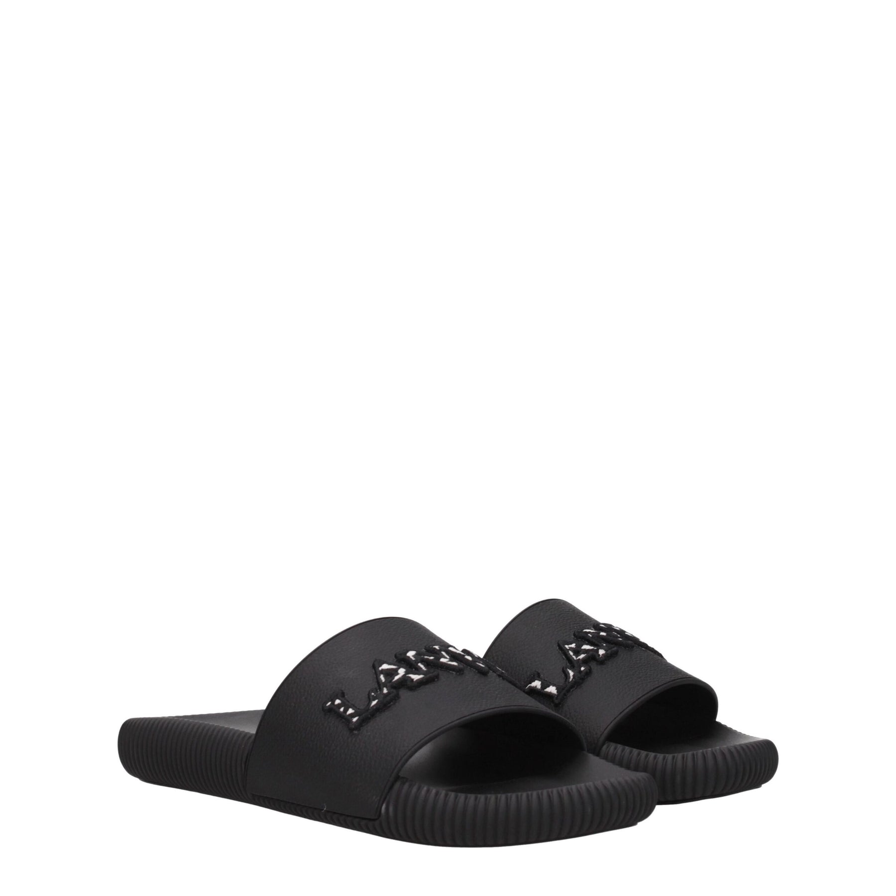 Lanvin Black Cotton Slippers | Regal Royce