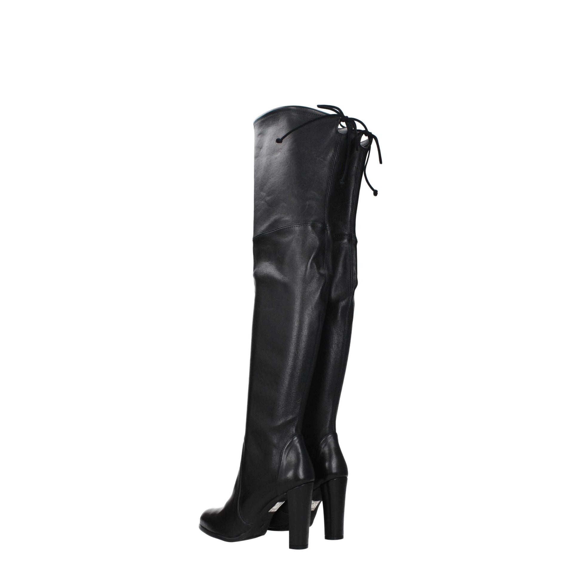 Stuart Weitzman Black Leather Over The Knee