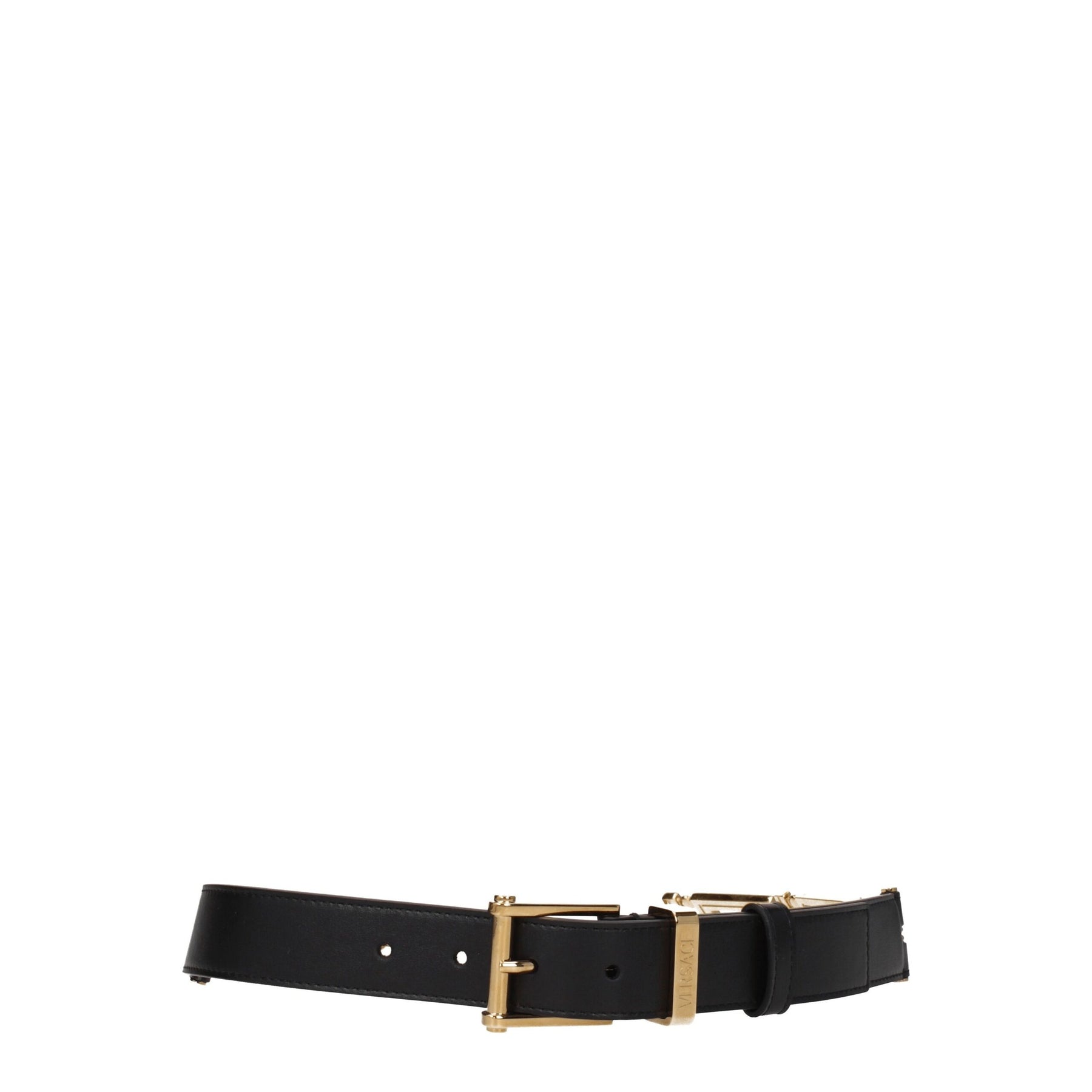 Versace Black Leather Regular Belt | Regal Royce