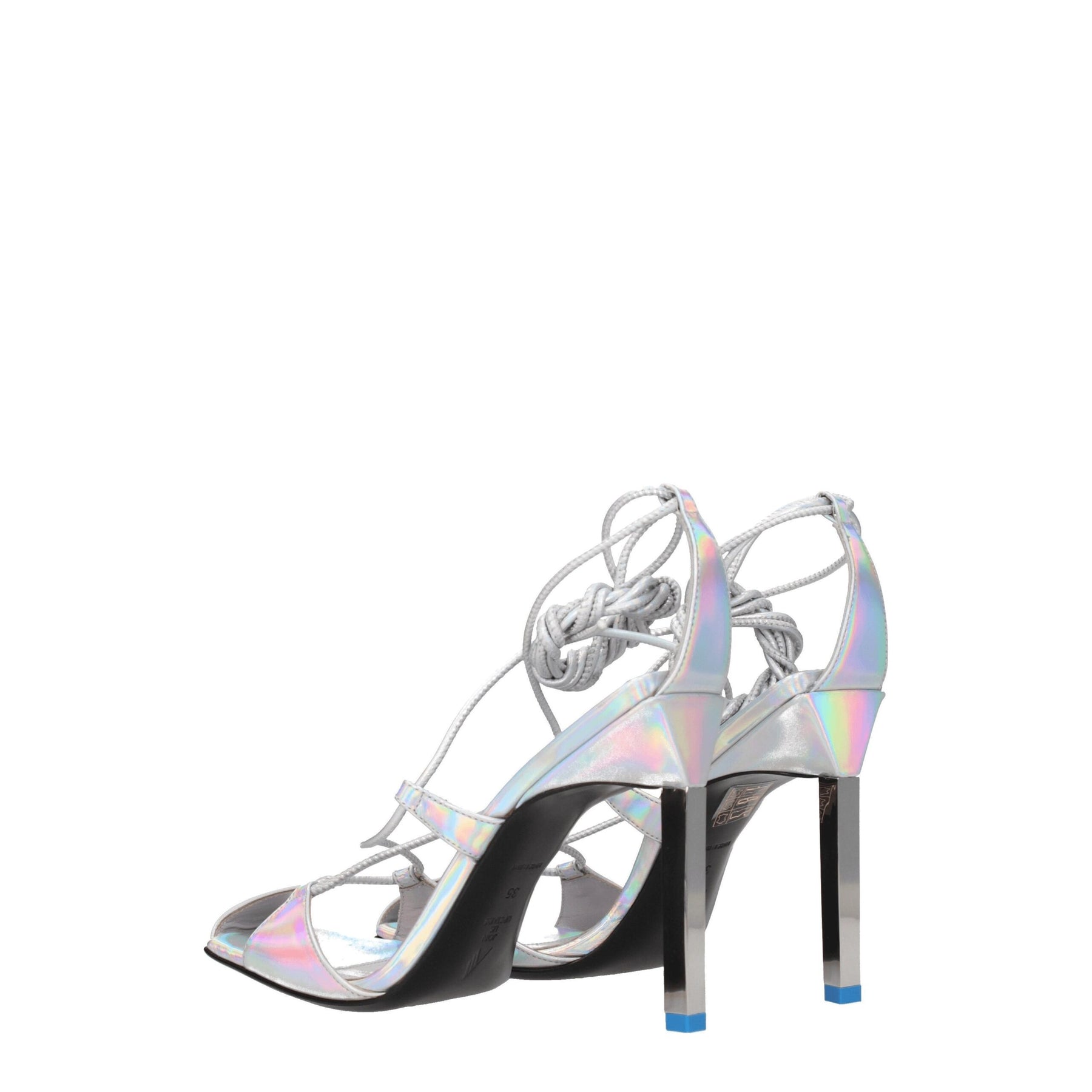 The Attico Gray Leather Stiletto Heel Sandals | Regal Royce