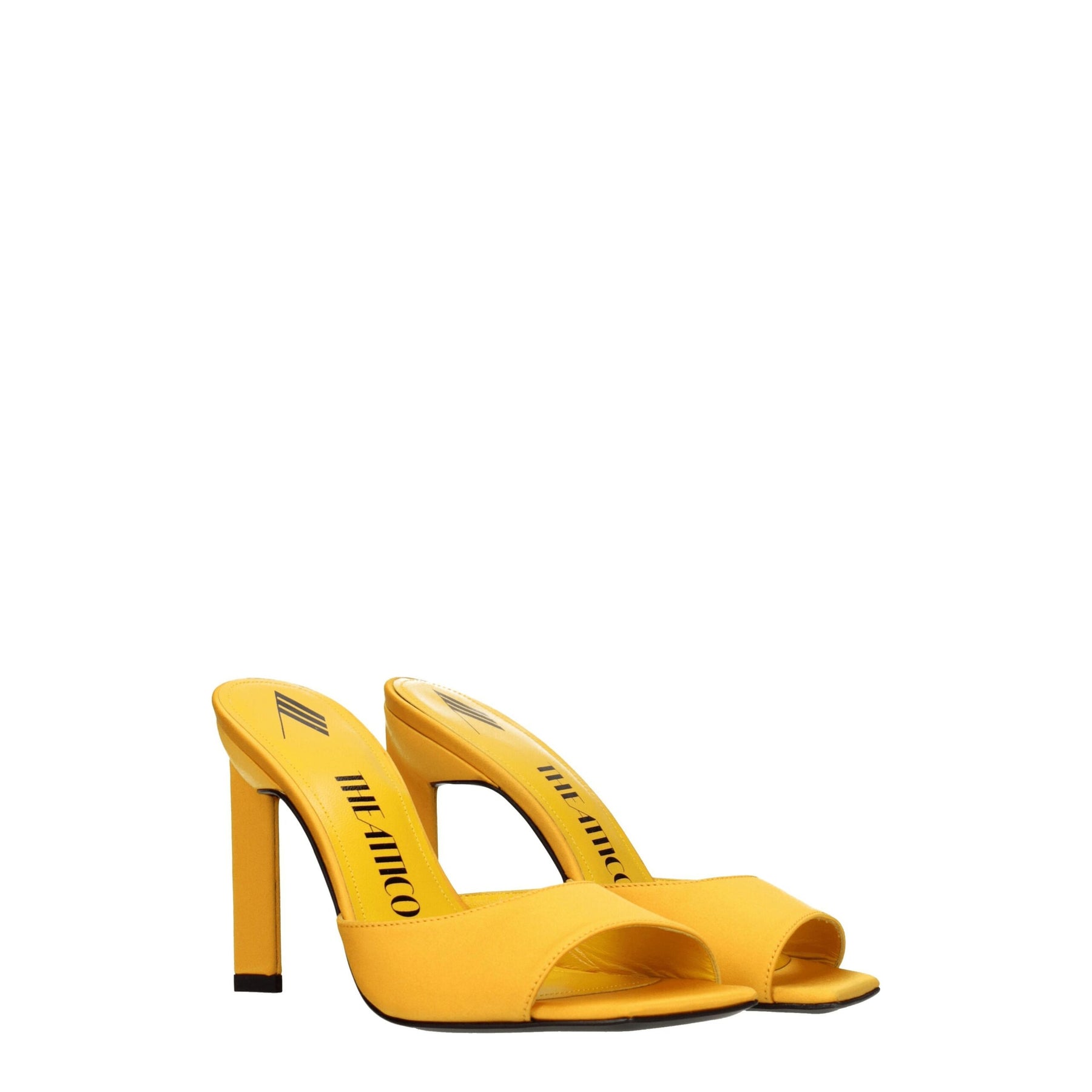 The Attico Orange Satin Stiletto Heel Sandals | Regal Royce