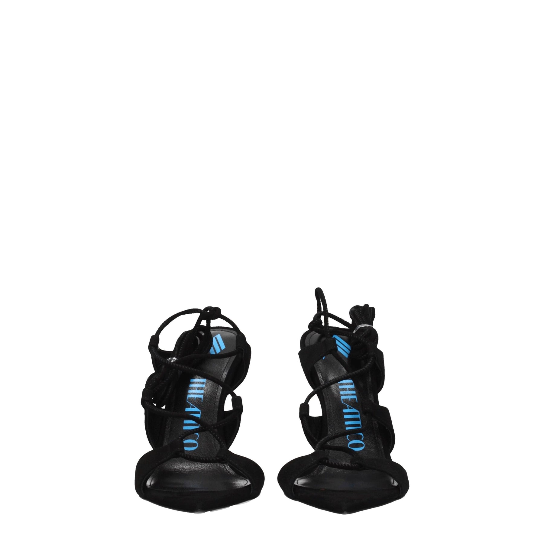 The Attico Black Leather Stiletto Heel Sandals | Regal Royce