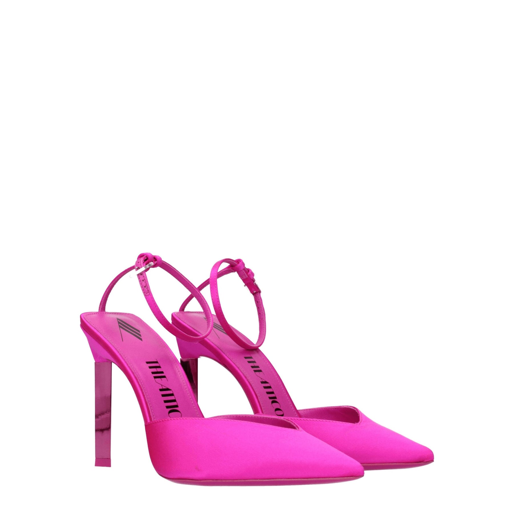 The Attico Pink Satin Stiletto Heel Sandals | Regal Royce
