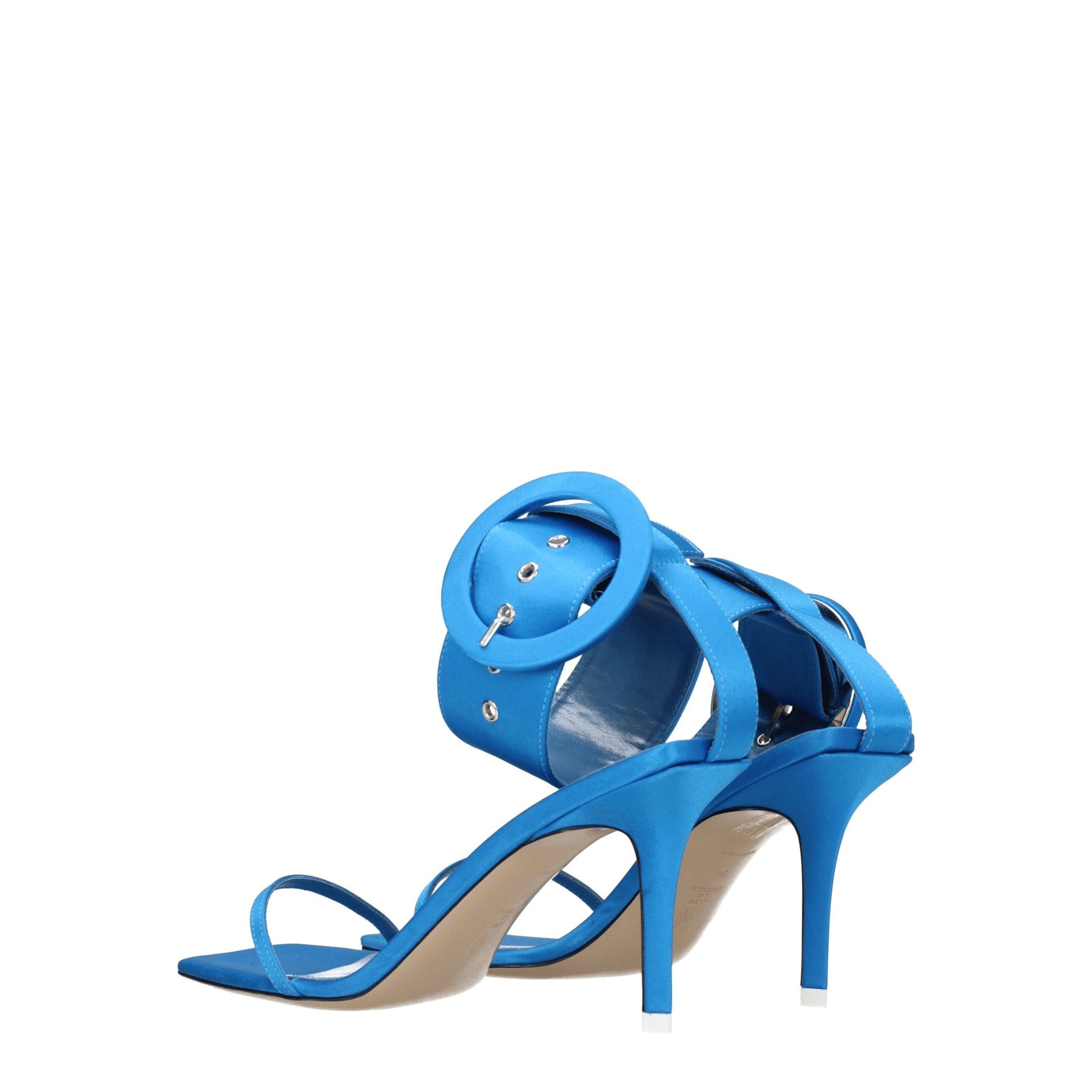 The Attico Light Blue Satin Stiletto Heel Sandals | Regal Royce