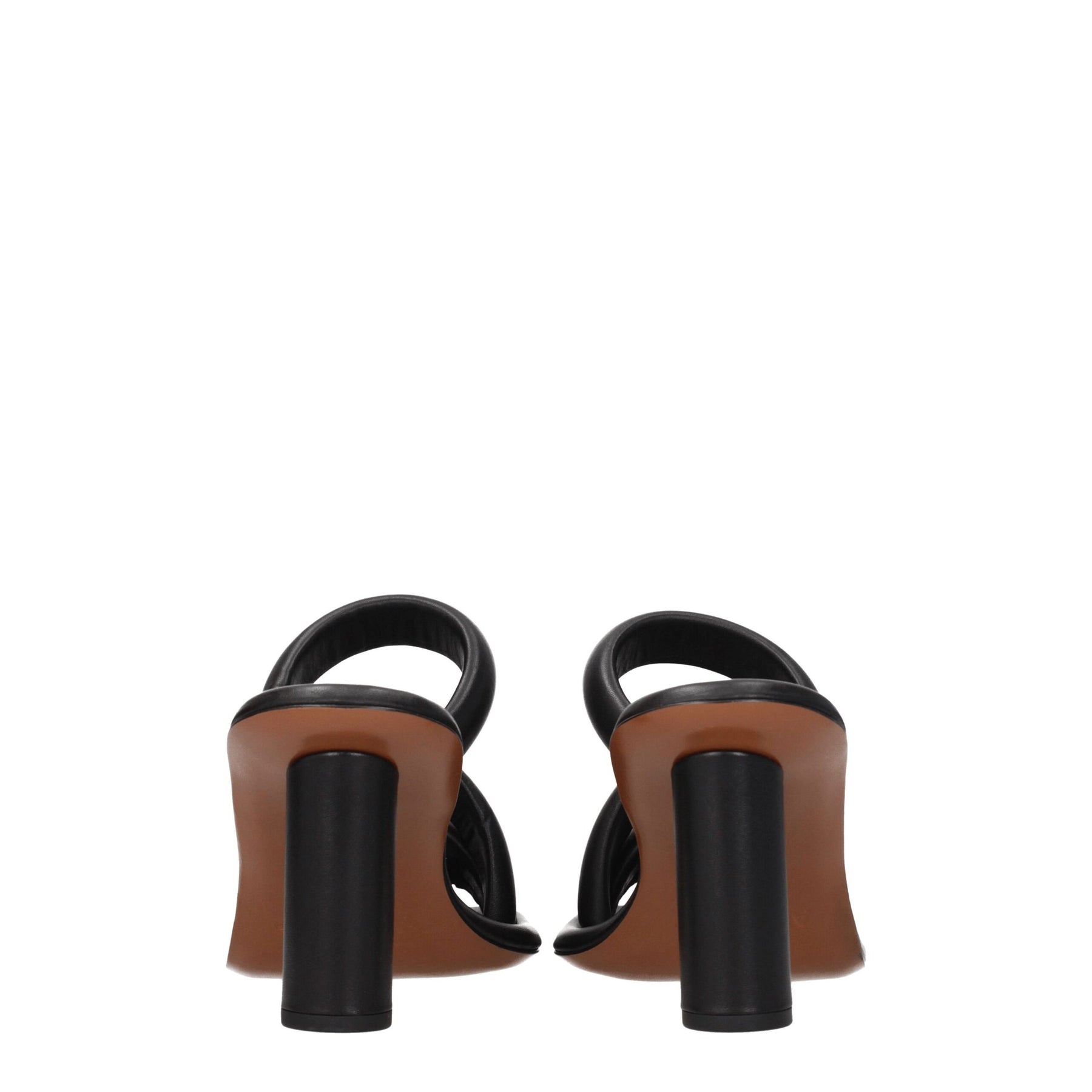 Ambush Black Leather Stiletto Heel Sandals | Regal Royce