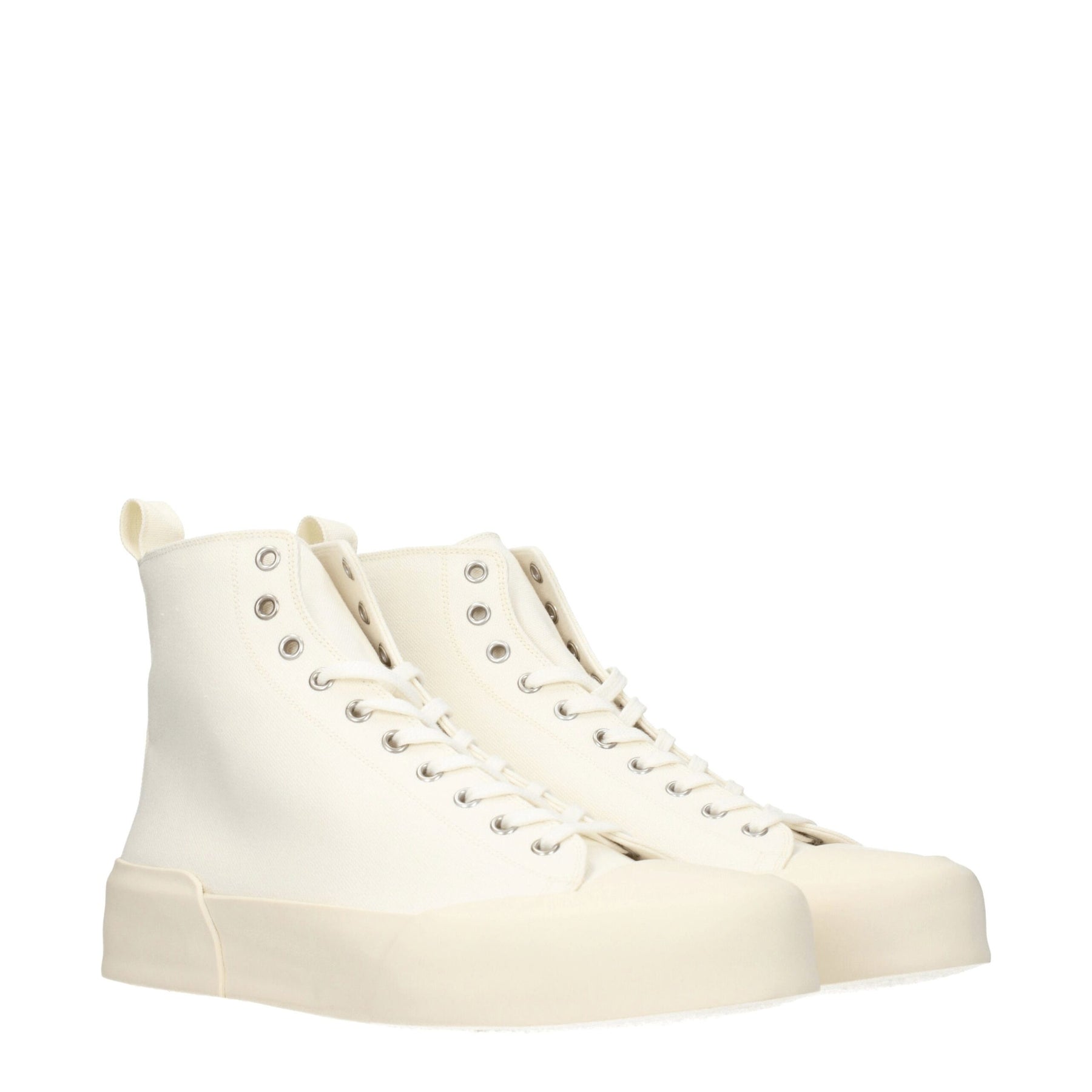 Jil Sander Beige Fabric High Top Sneakers | Regal Royce
