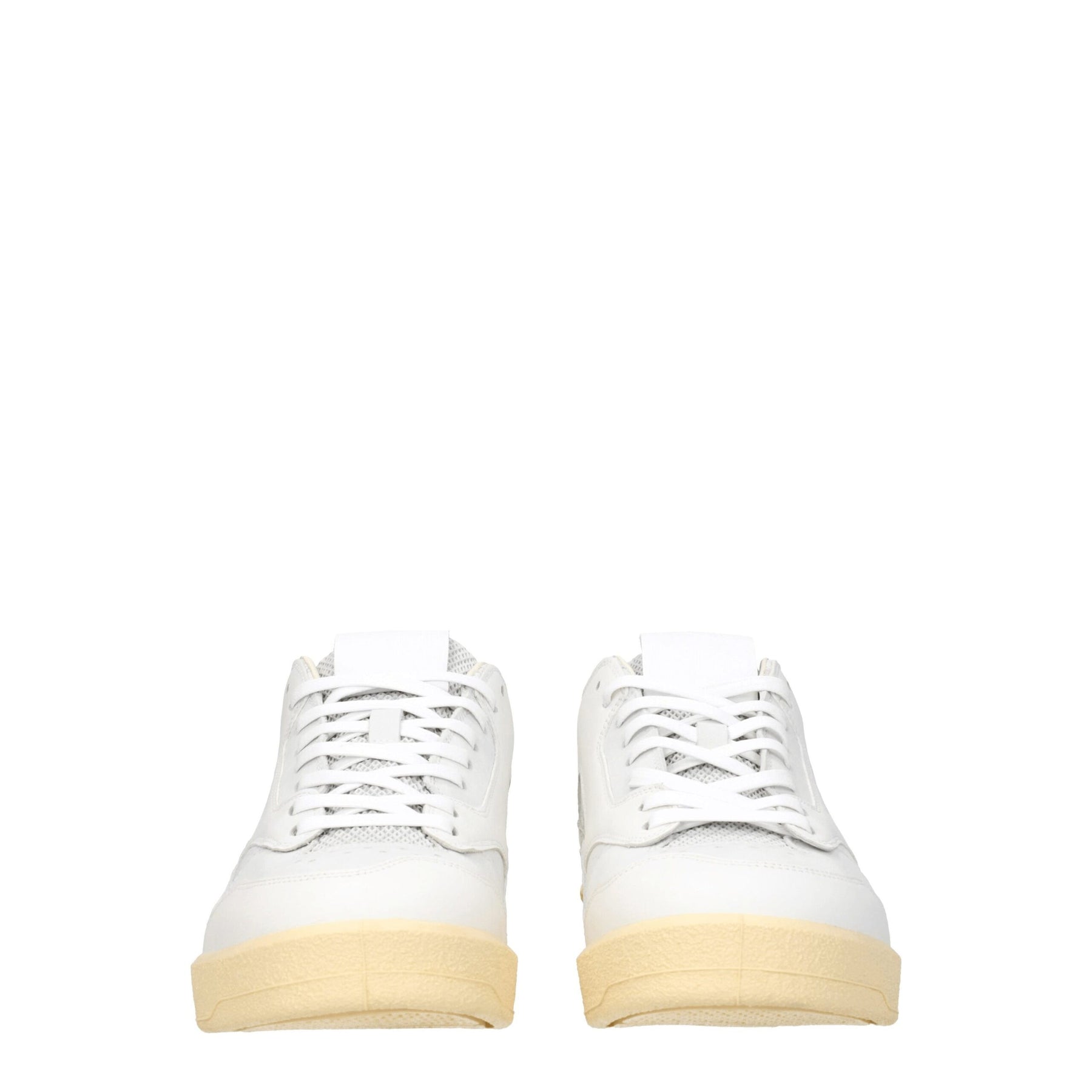 Jil Sander White Leather Low Top Sneakers | Regal Royce