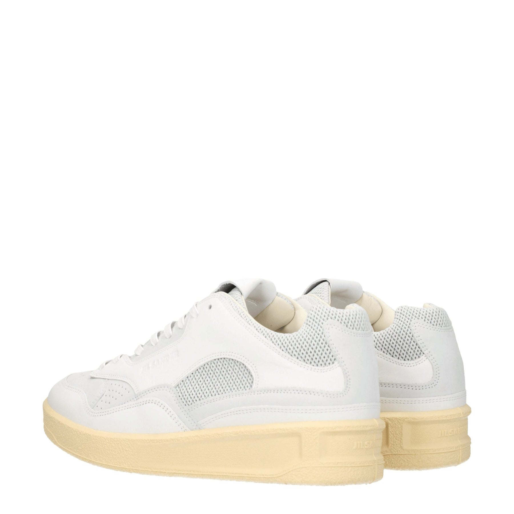 Jil Sander White Leather Low Top Sneakers | Regal Royce