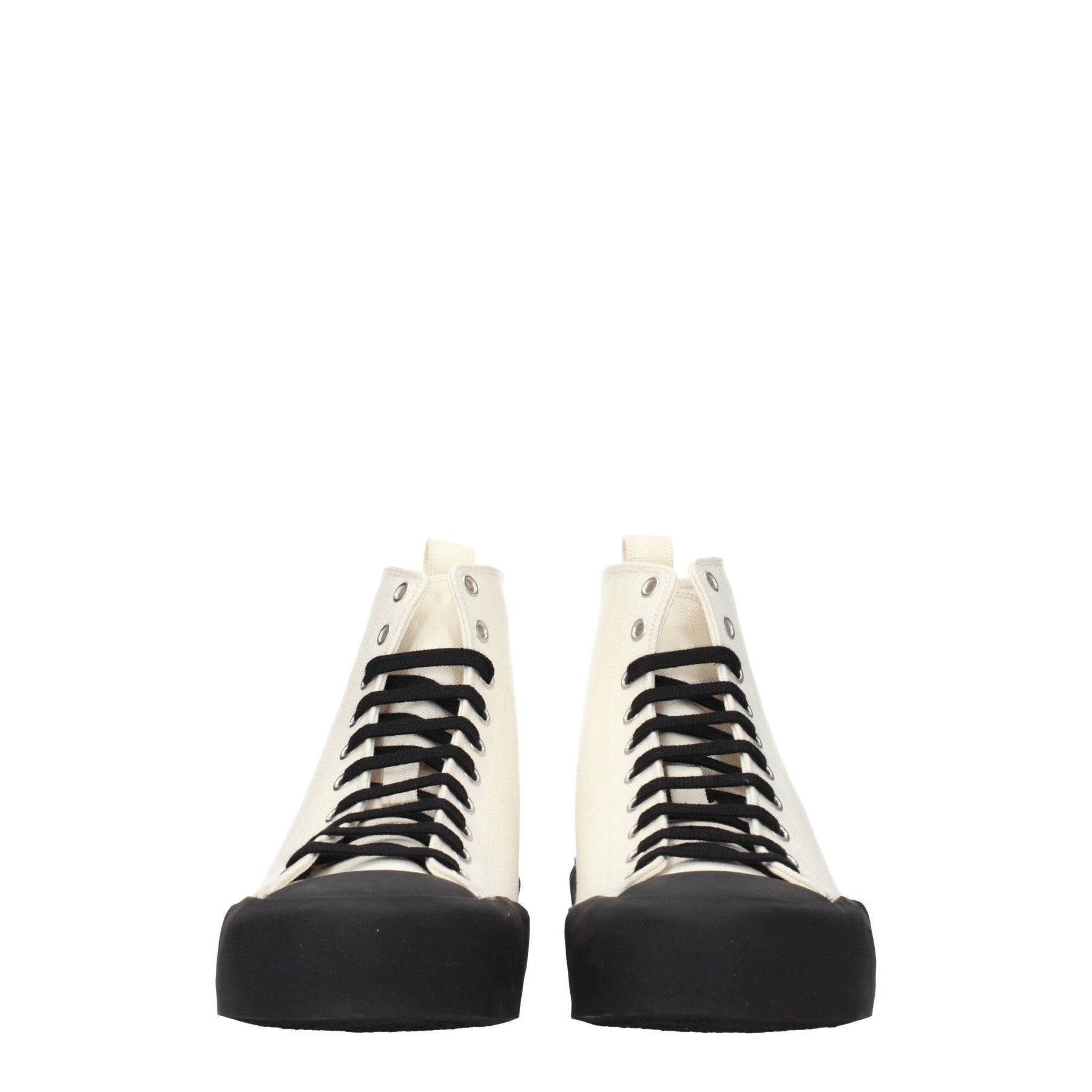 Jil Sander Beige Fabric High Top Sneakers | Regal Royce