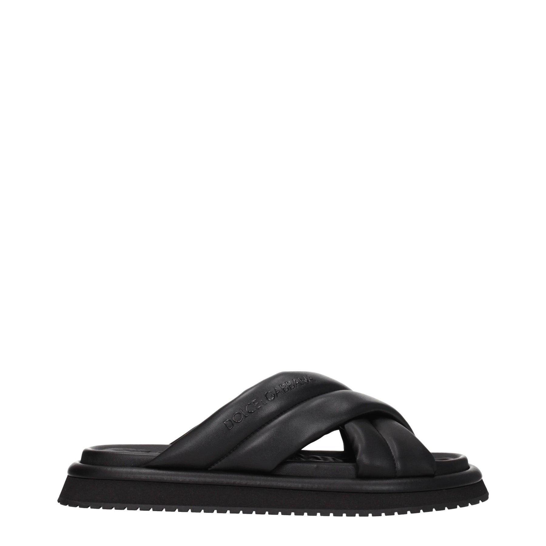 Dolce & Gabbana Black Leather Slippers | Regal Royce