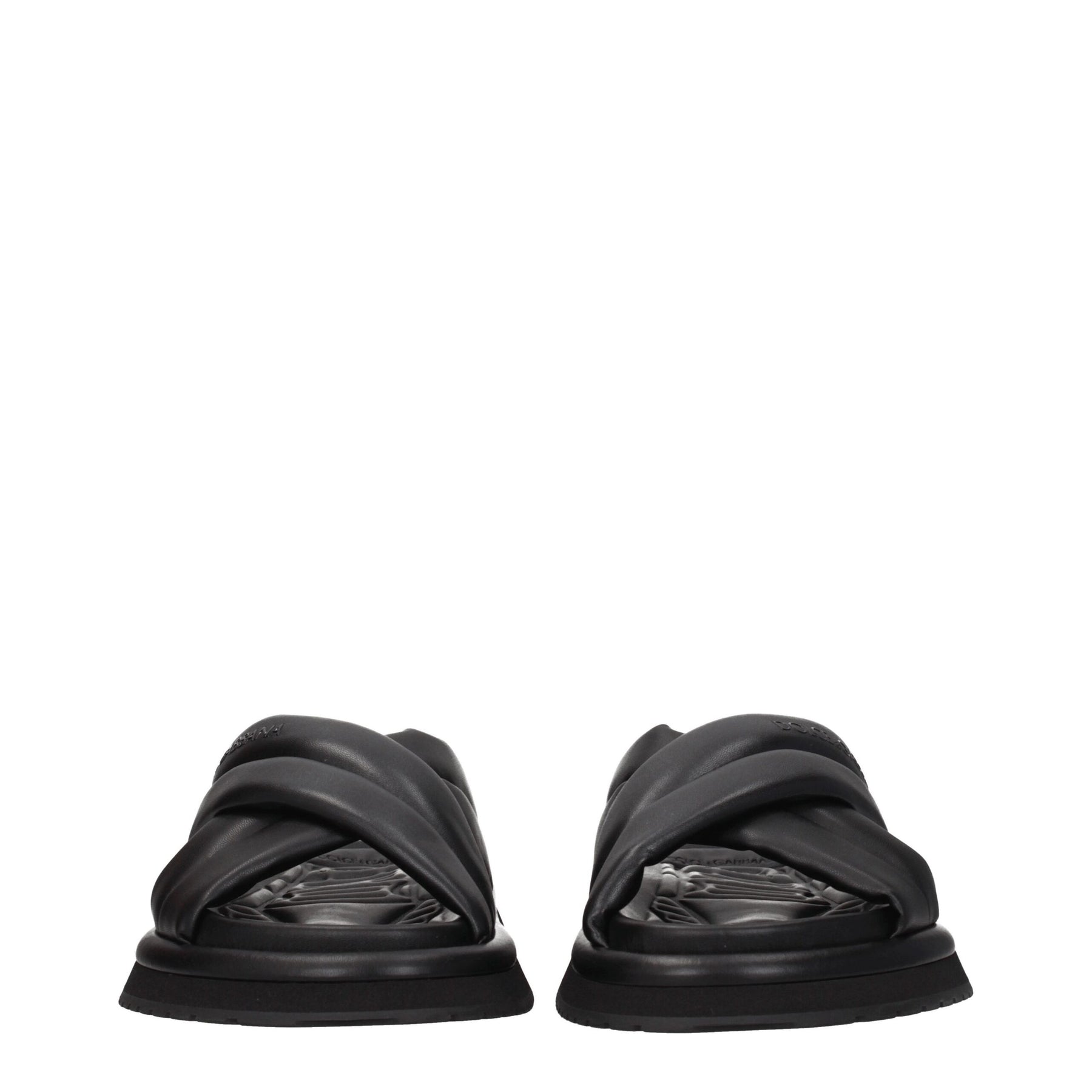 Dolce & Gabbana Black Leather Slippers | Regal Royce