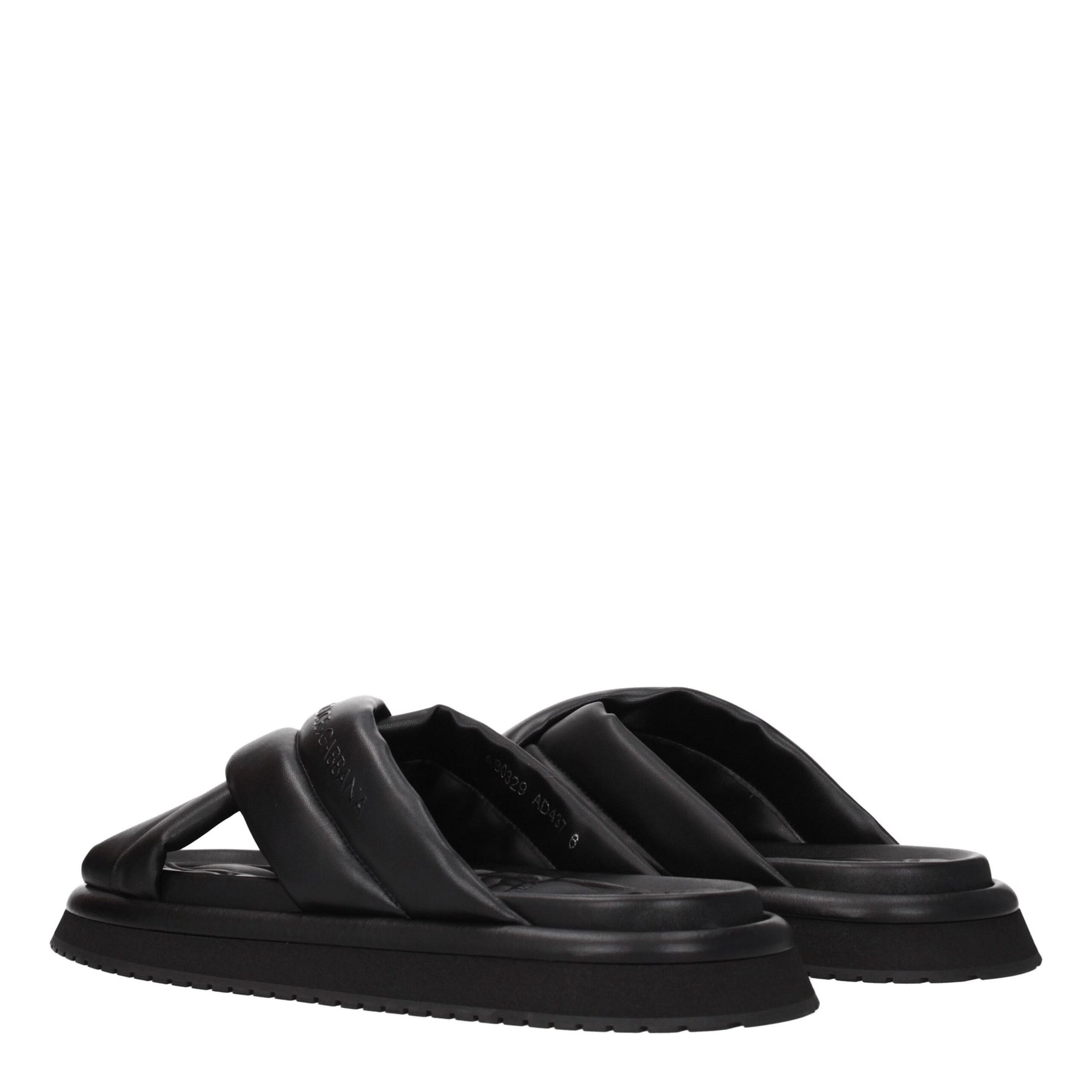 Dolce & Gabbana Black Leather Slippers | Regal Royce