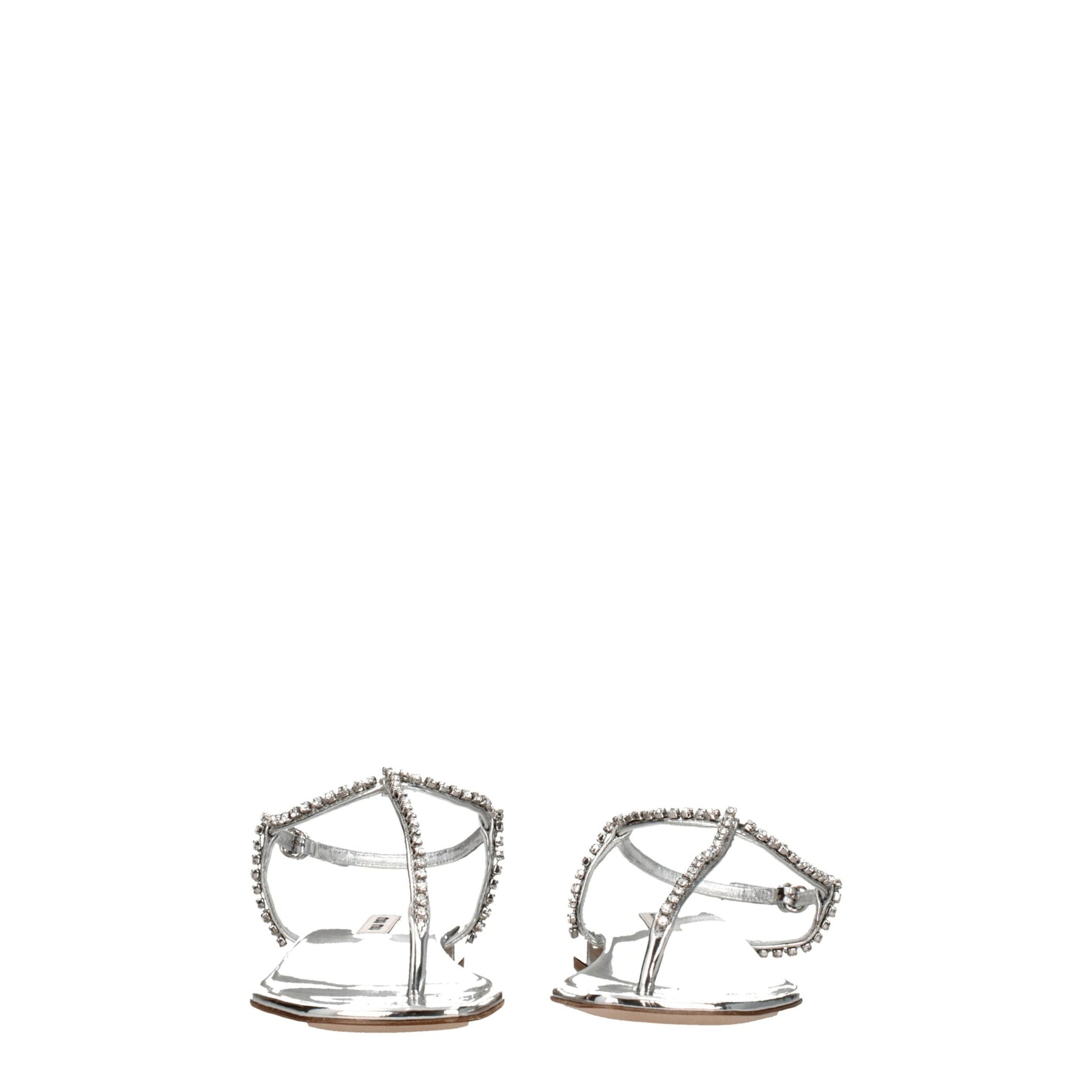 Miu Miu Gray Leather Flip-Flop Sandals | Regal Royce