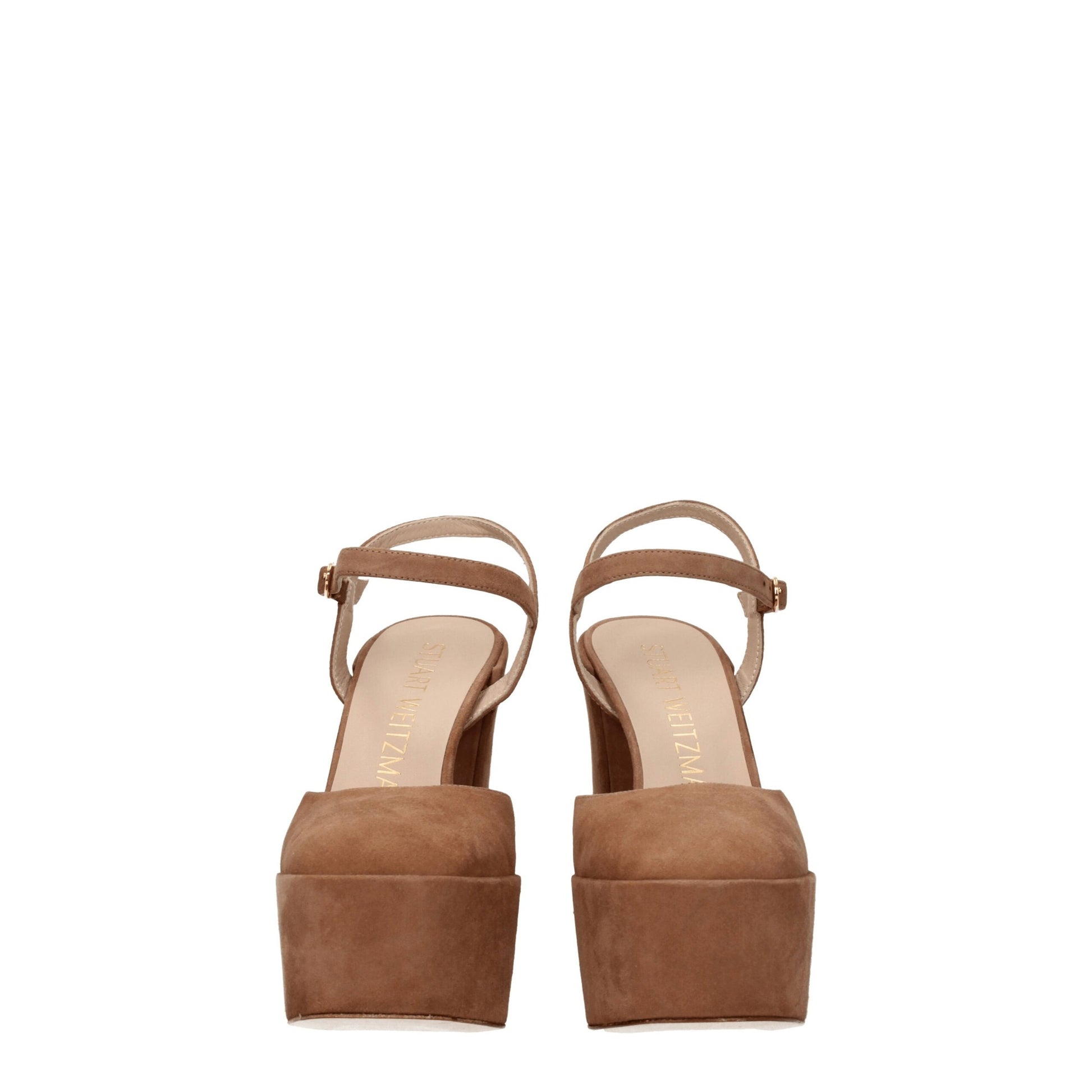 Stuart Weitzman Beige Leather Platform Sandals