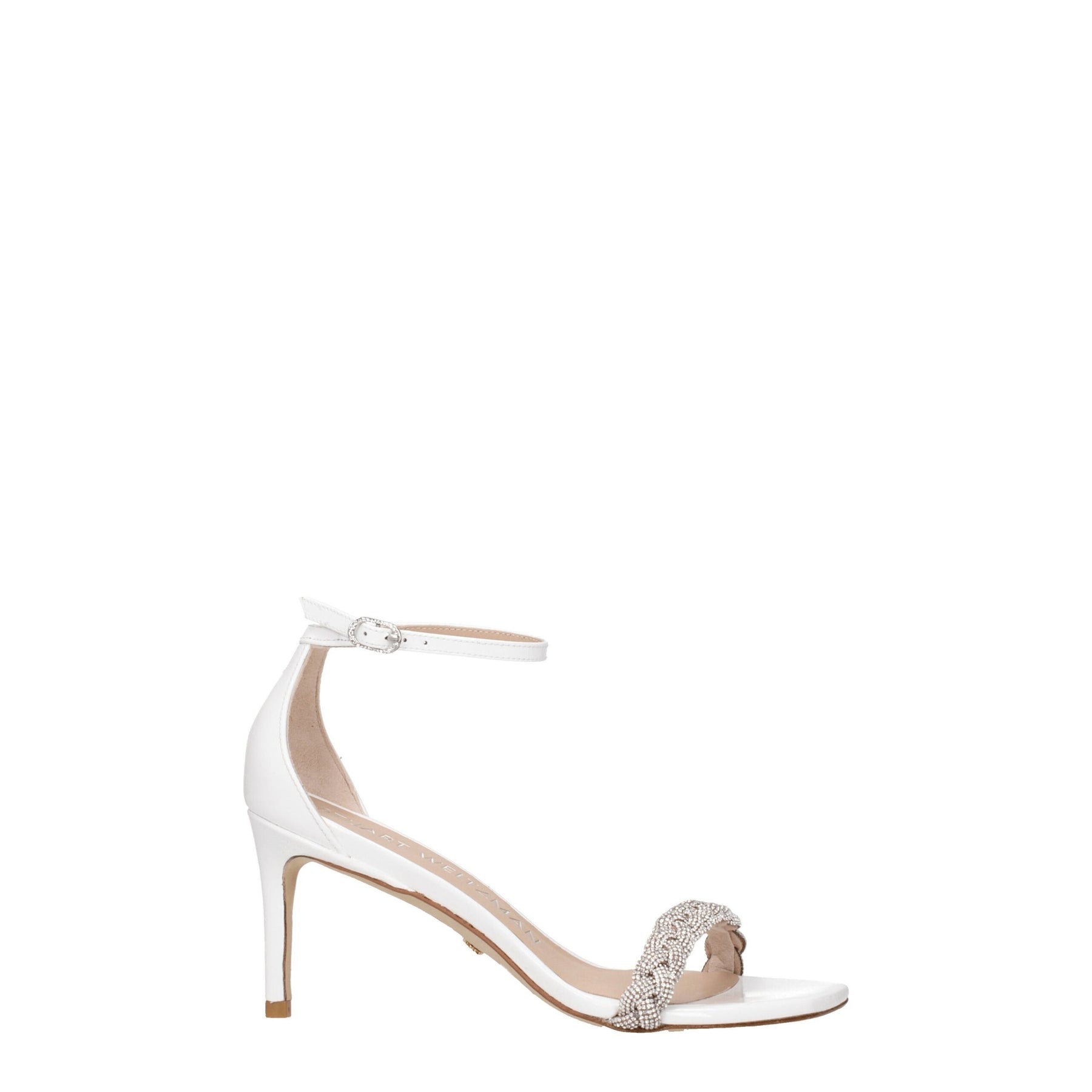 Stuart Weitzman White Leather Stiletto Heel Sandals | Regal Royce