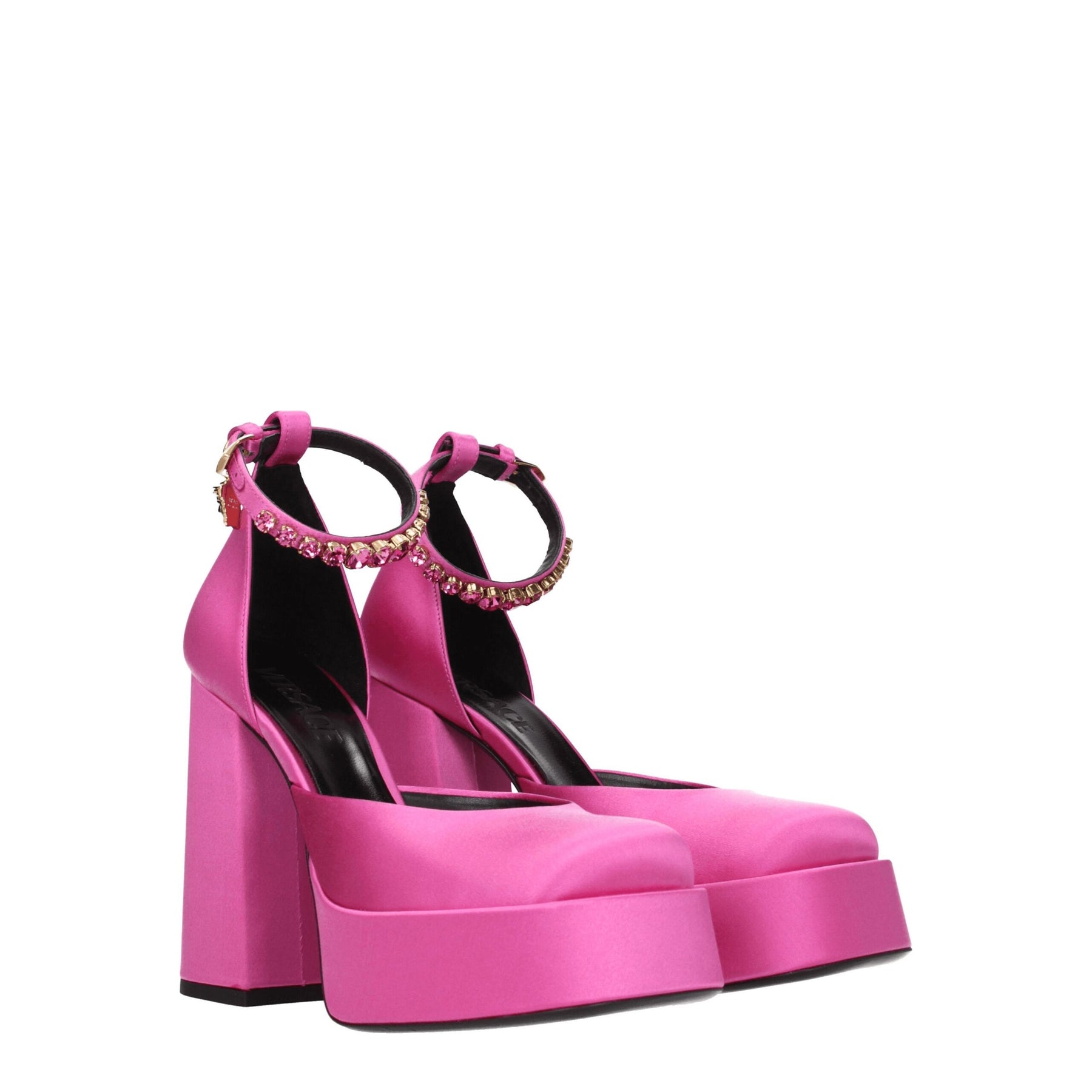 Versace Pink Satin Platform Pumps | Regal Royce