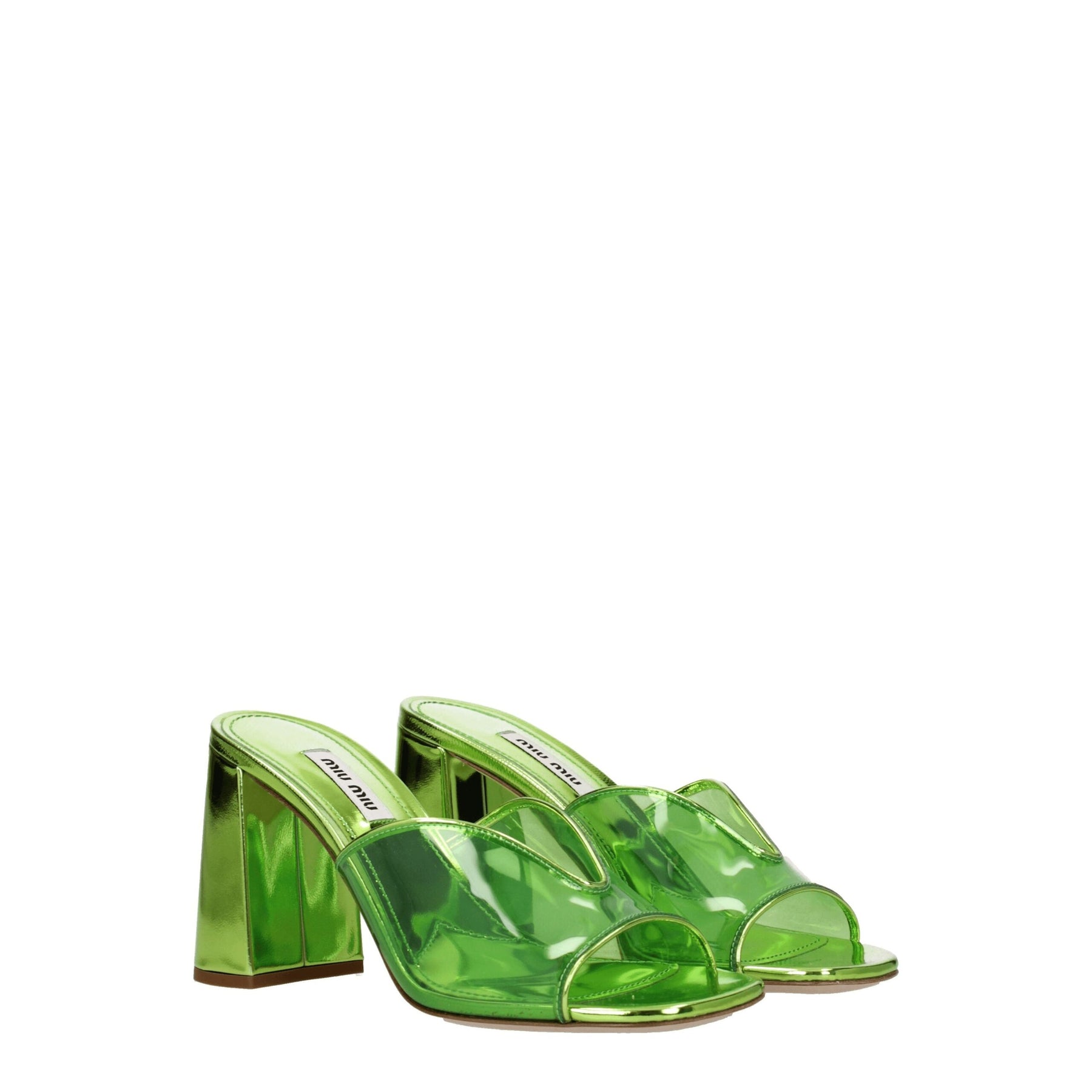 Miu Miu Green Plexiglass Platform Sandals | Regal Royce