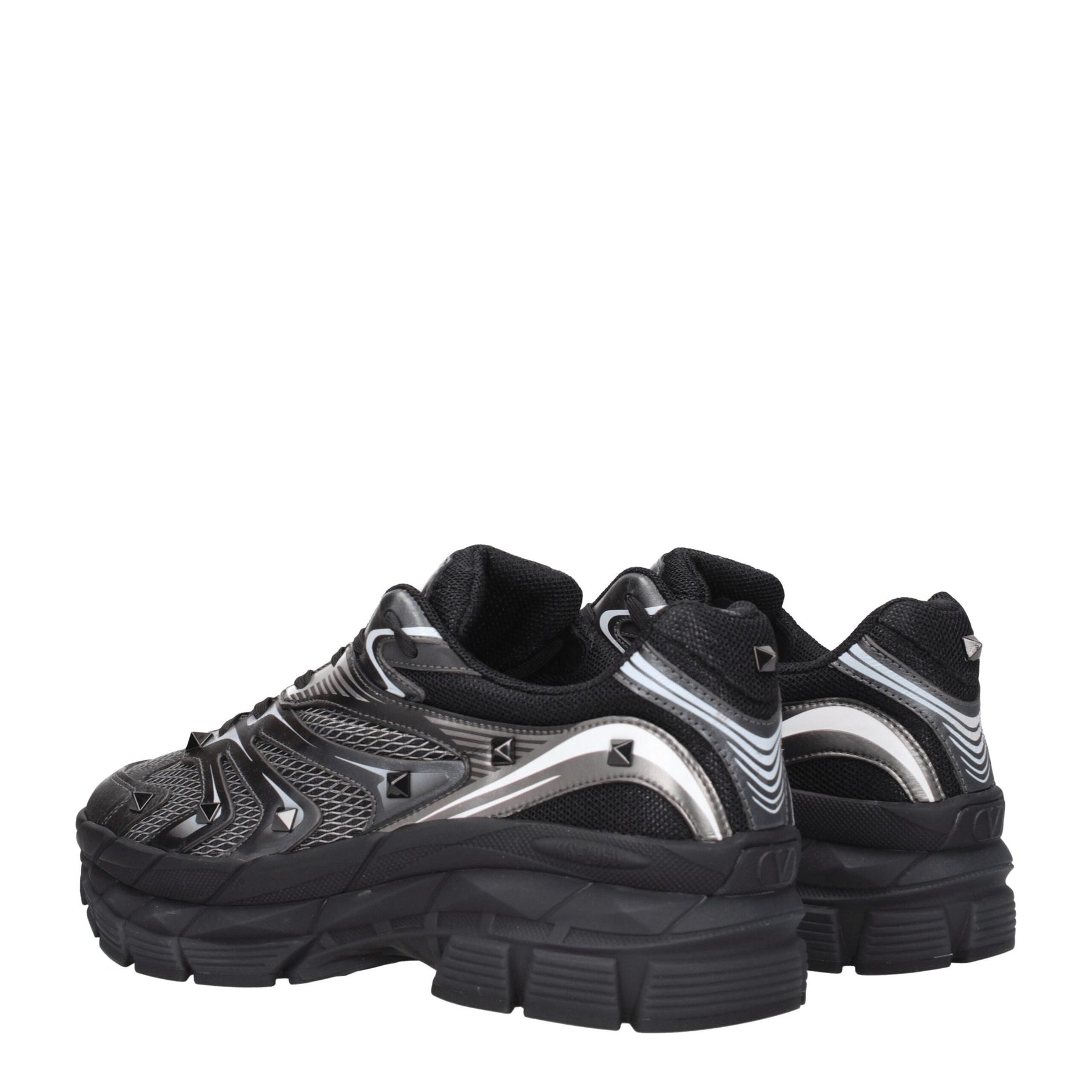 Valentino Garavani Black Fabric Athletic Sneakers | Regal Royce