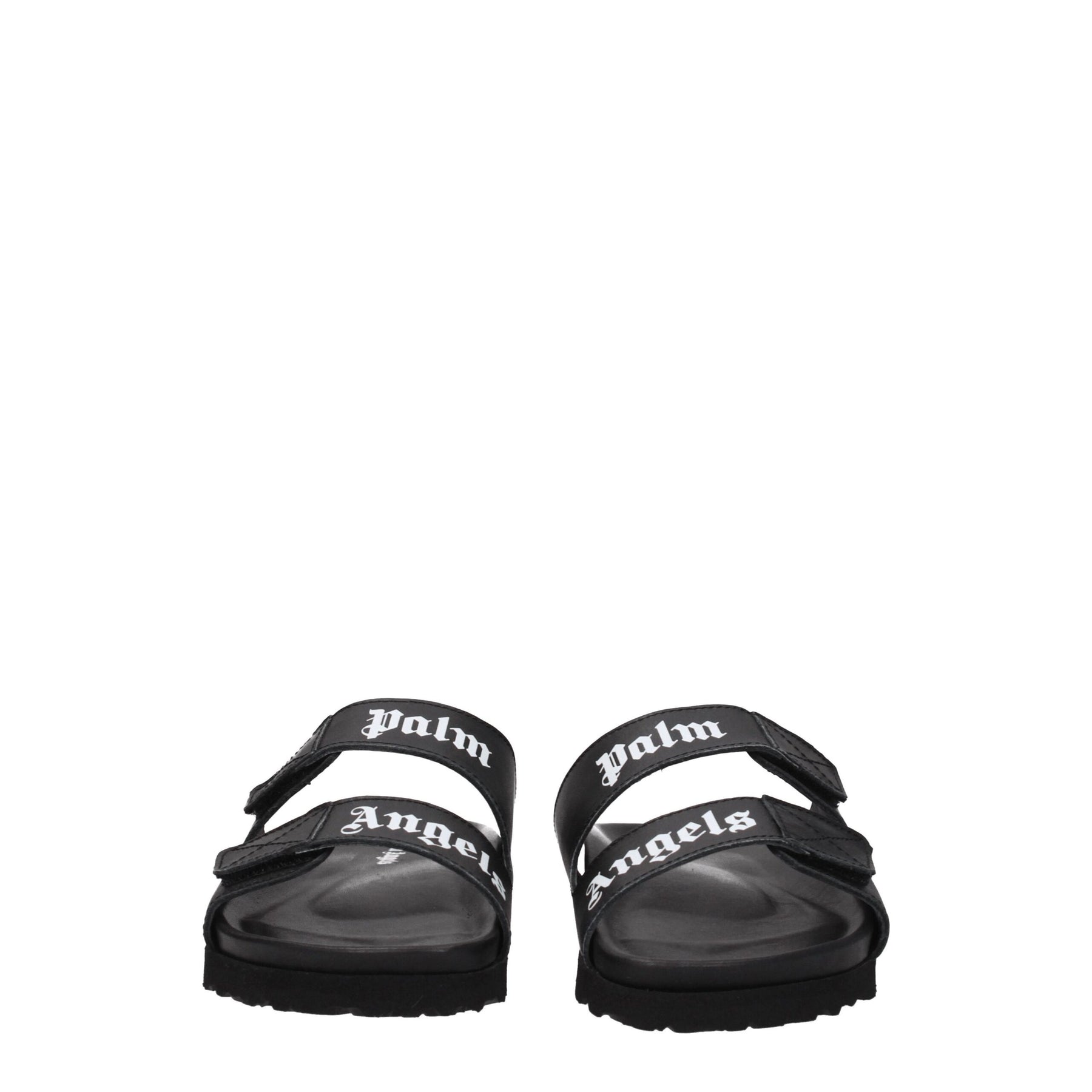 Palm Angels Black Leather Flat Sandals | Regal Royce