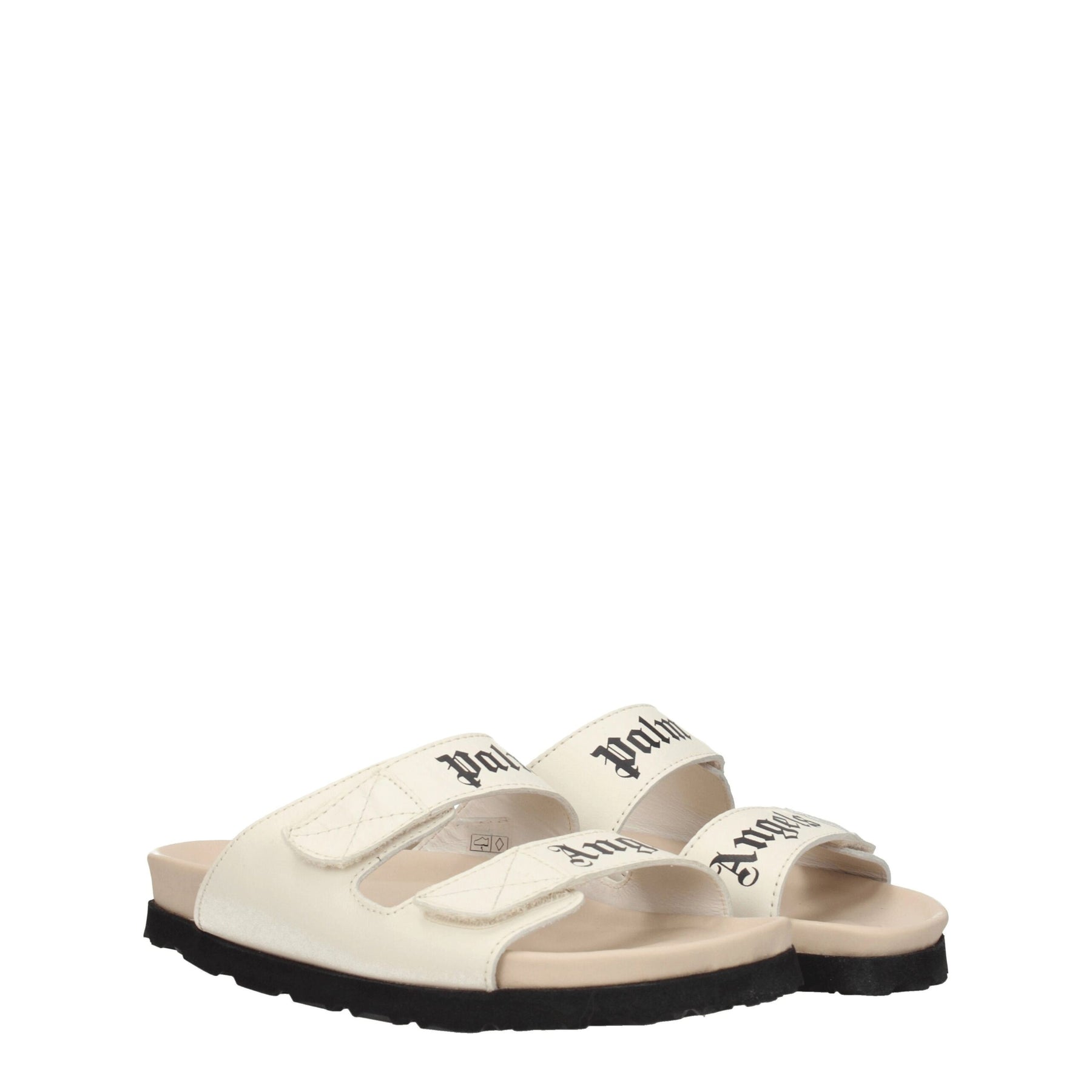 Palm Angels Beige Leather Flat Sandals | Regal Royce