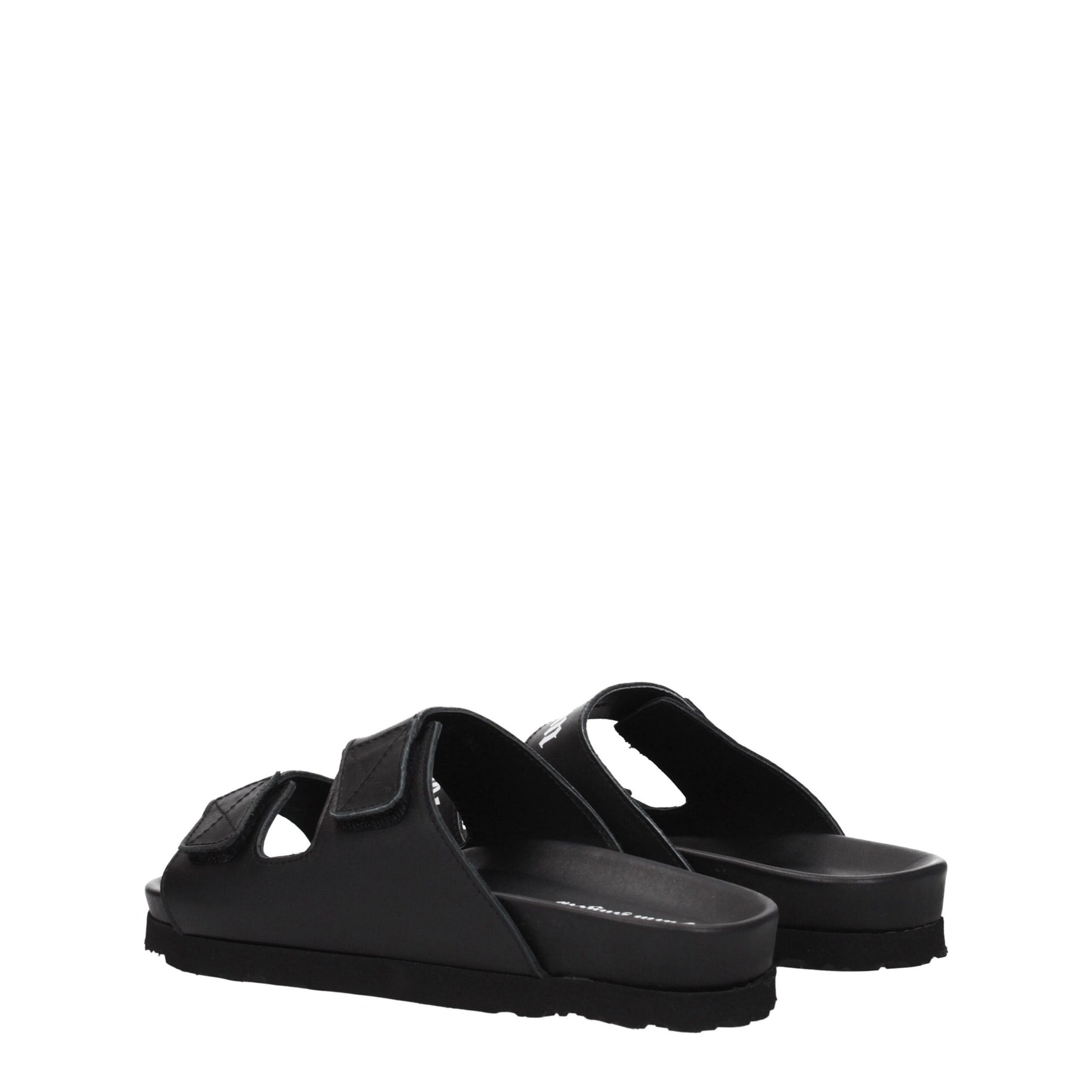Palm Angels Black Leather Flat Sandals | Regal Royce