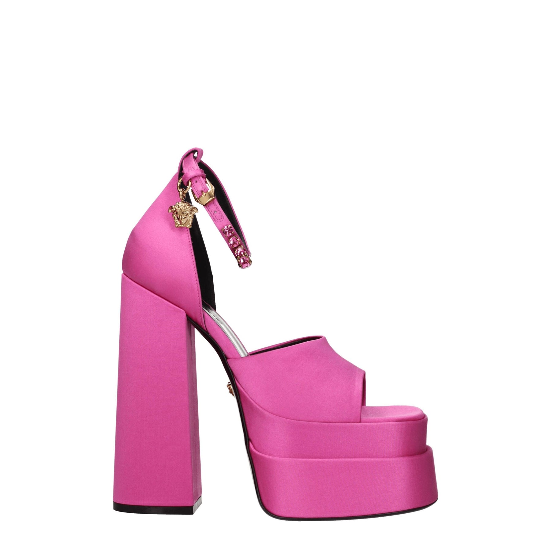 Versace Pink Satin Platform Sandals | Regal Royce