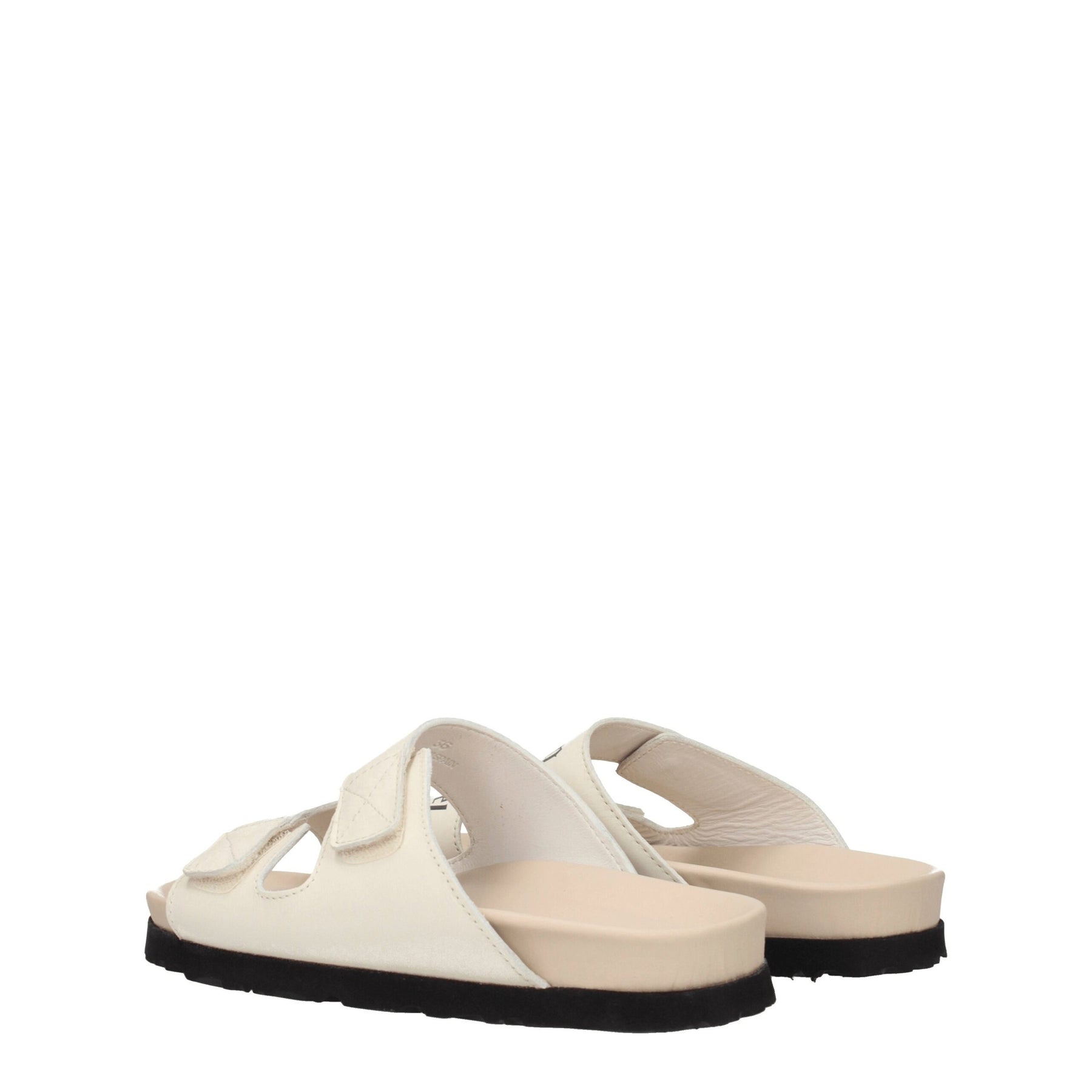 Palm Angels Beige Leather Flat Sandals | Regal Royce