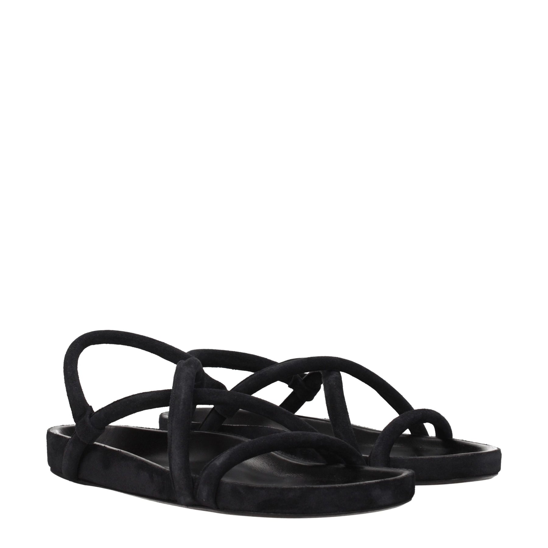 Isabel Marant Black Leather Flat Sandals | Regal Royce