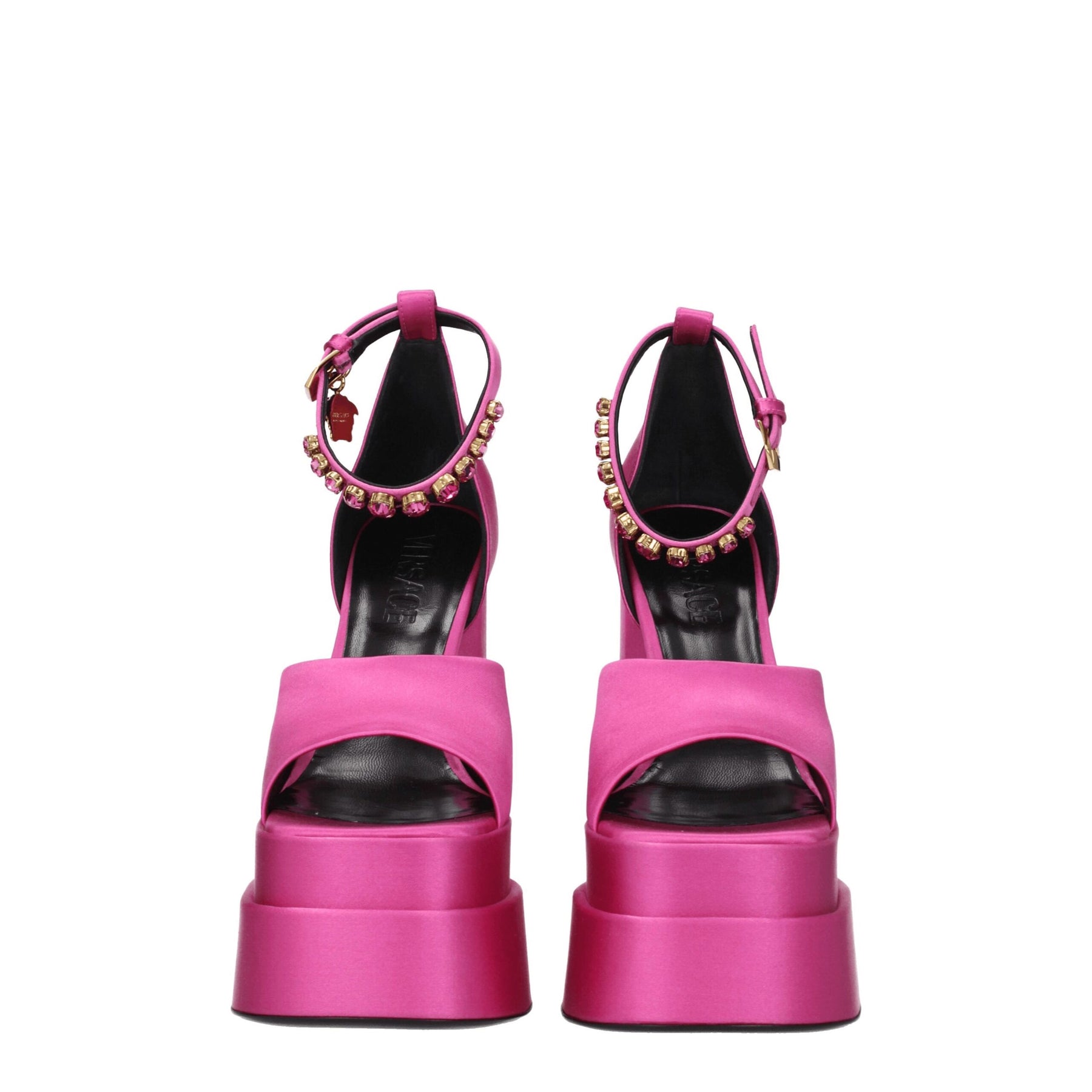 Versace Pink Satin Platform Sandals | Regal Royce