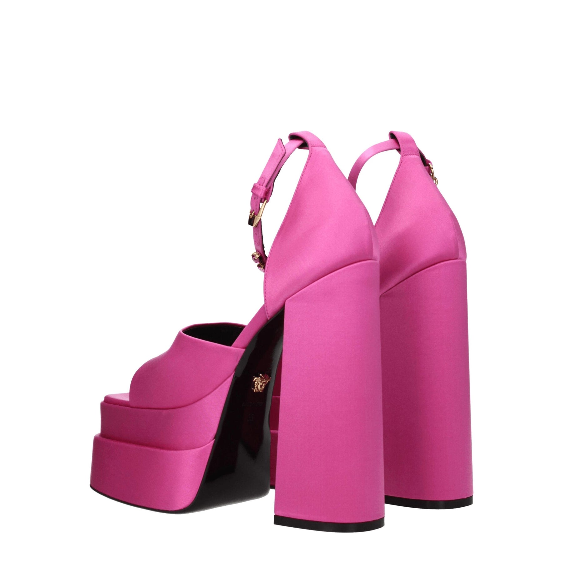 Versace Pink Satin Platform Sandals | Regal Royce