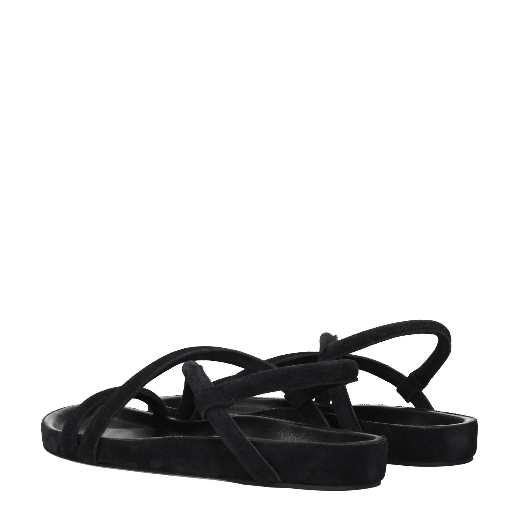 Isabel Marant Black Leather Flat Sandals | Regal Royce