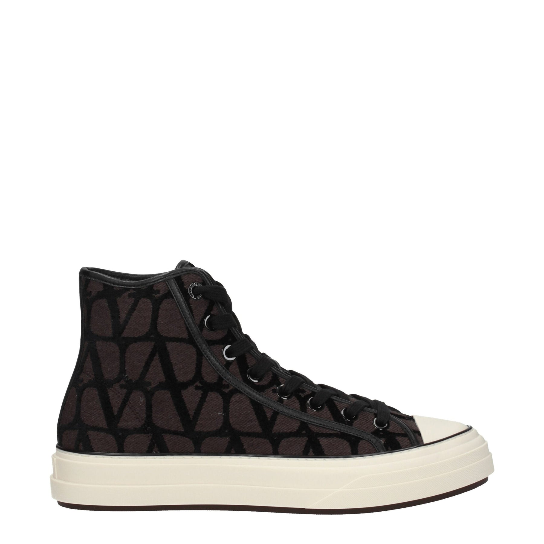 Valentino Garavani Brown Fabric High Top Sneakers | Regal Royce