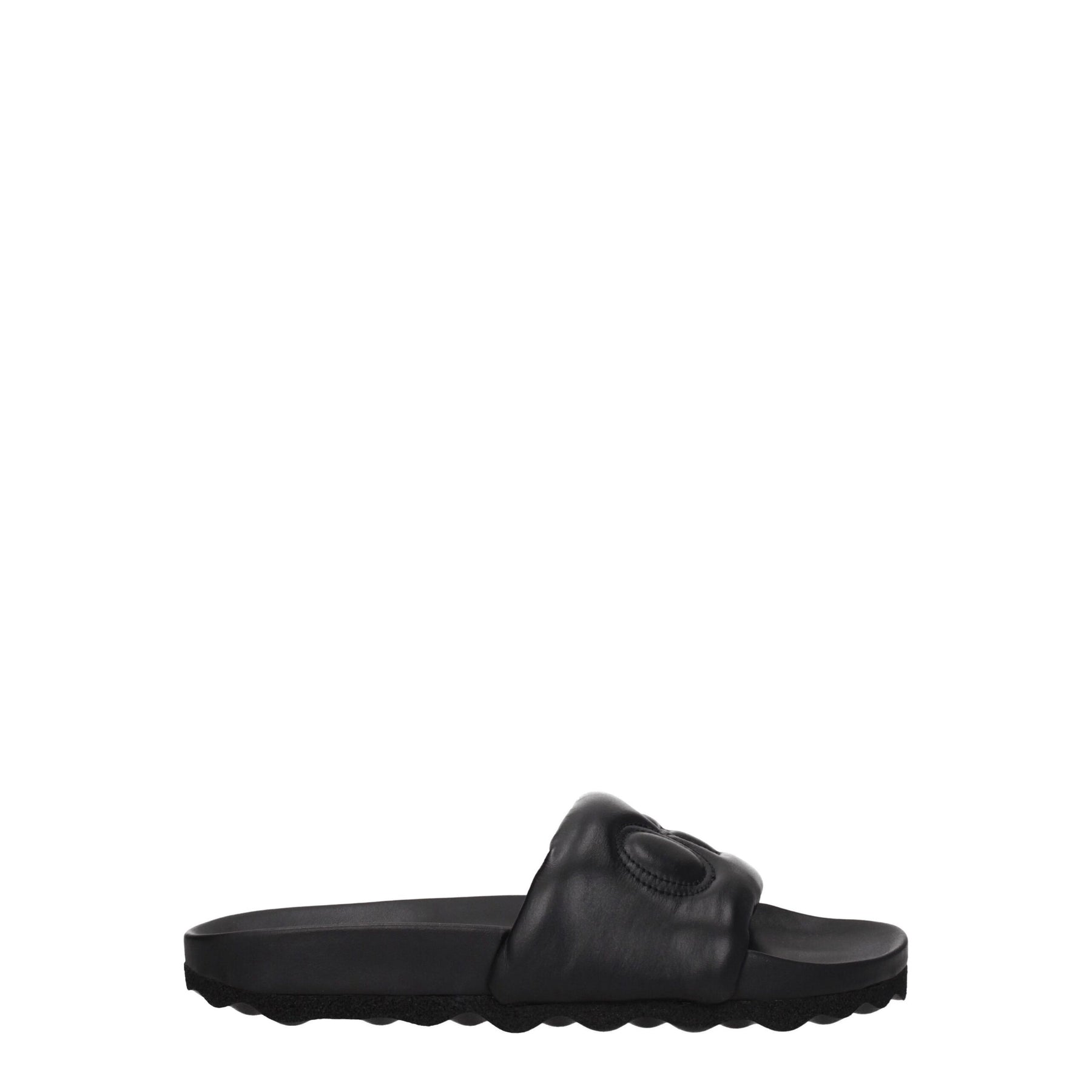 Off-White Black Leather Slippers | Regal Royce