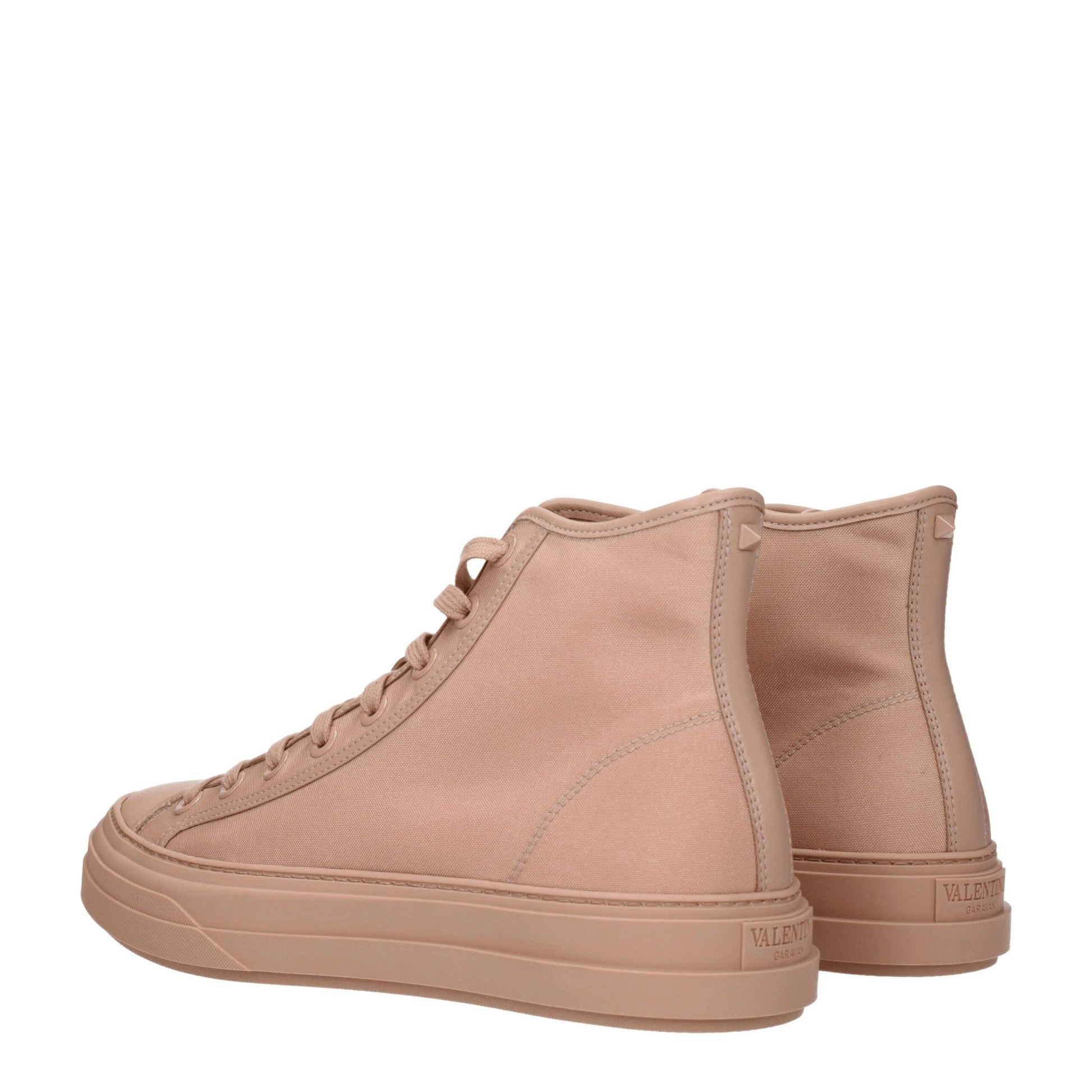 Valentino Garavani Pink Fabric High Top Sneakers