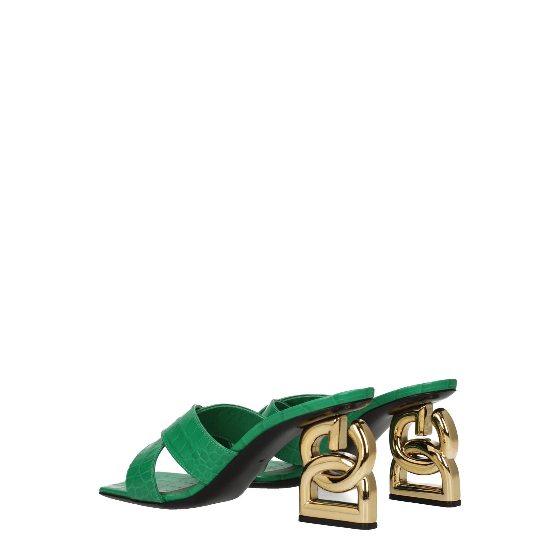 Dolce & Gabbana Green Leather Flat Sandals | Regal Royce