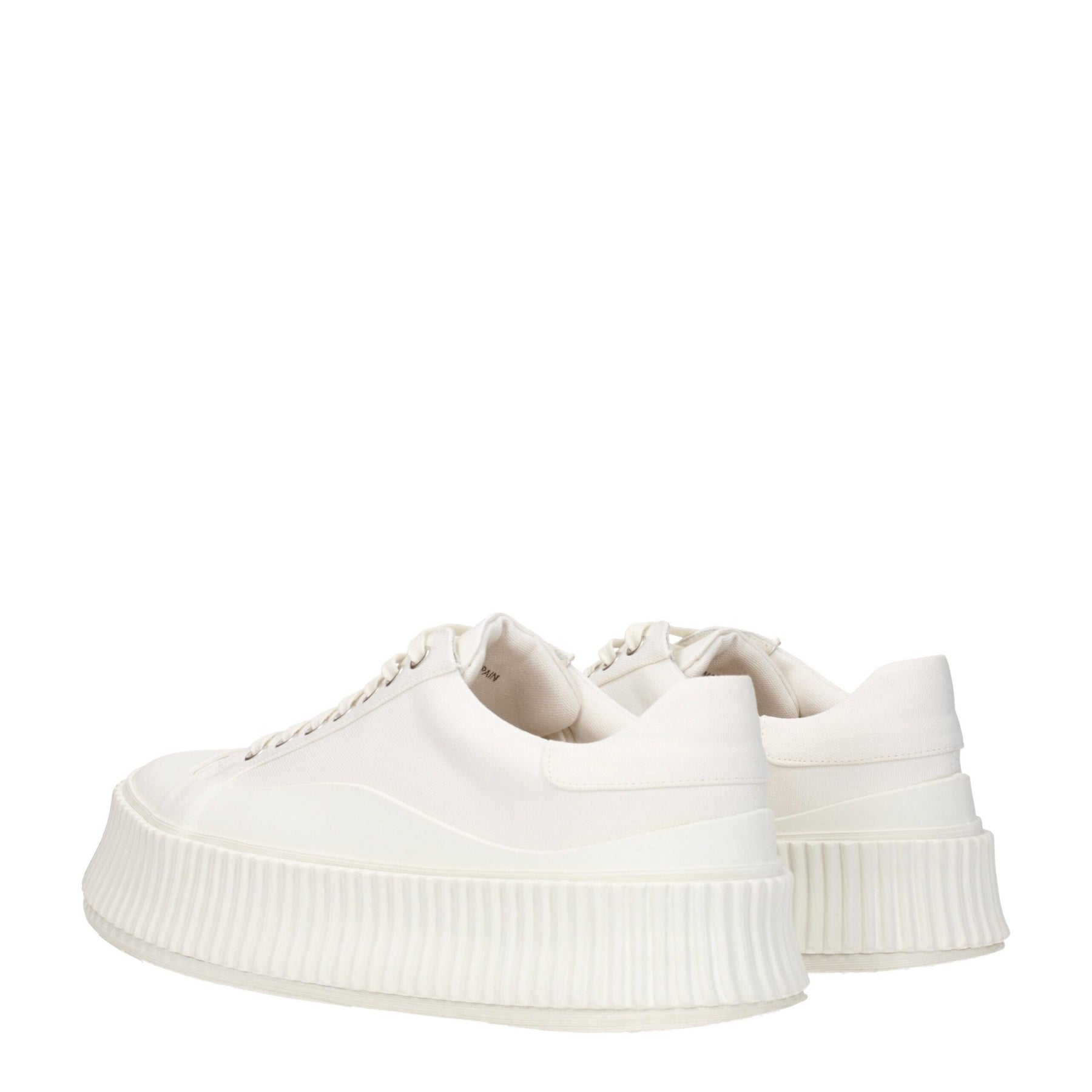 Jil Sander White Fabric Platform Sneakers | Regal Royce